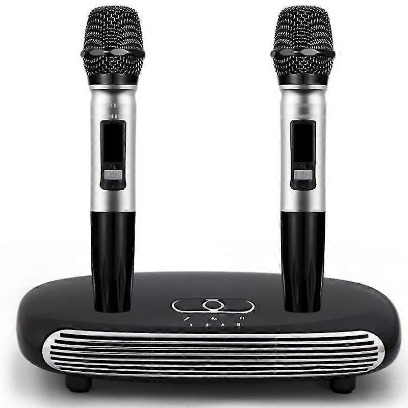 K8 Optisk Bluetooth-kompatibel Trådlös Dual Microphone Arc Home Echo System Singing Karaoke Machine Box K-song Player 30m Far