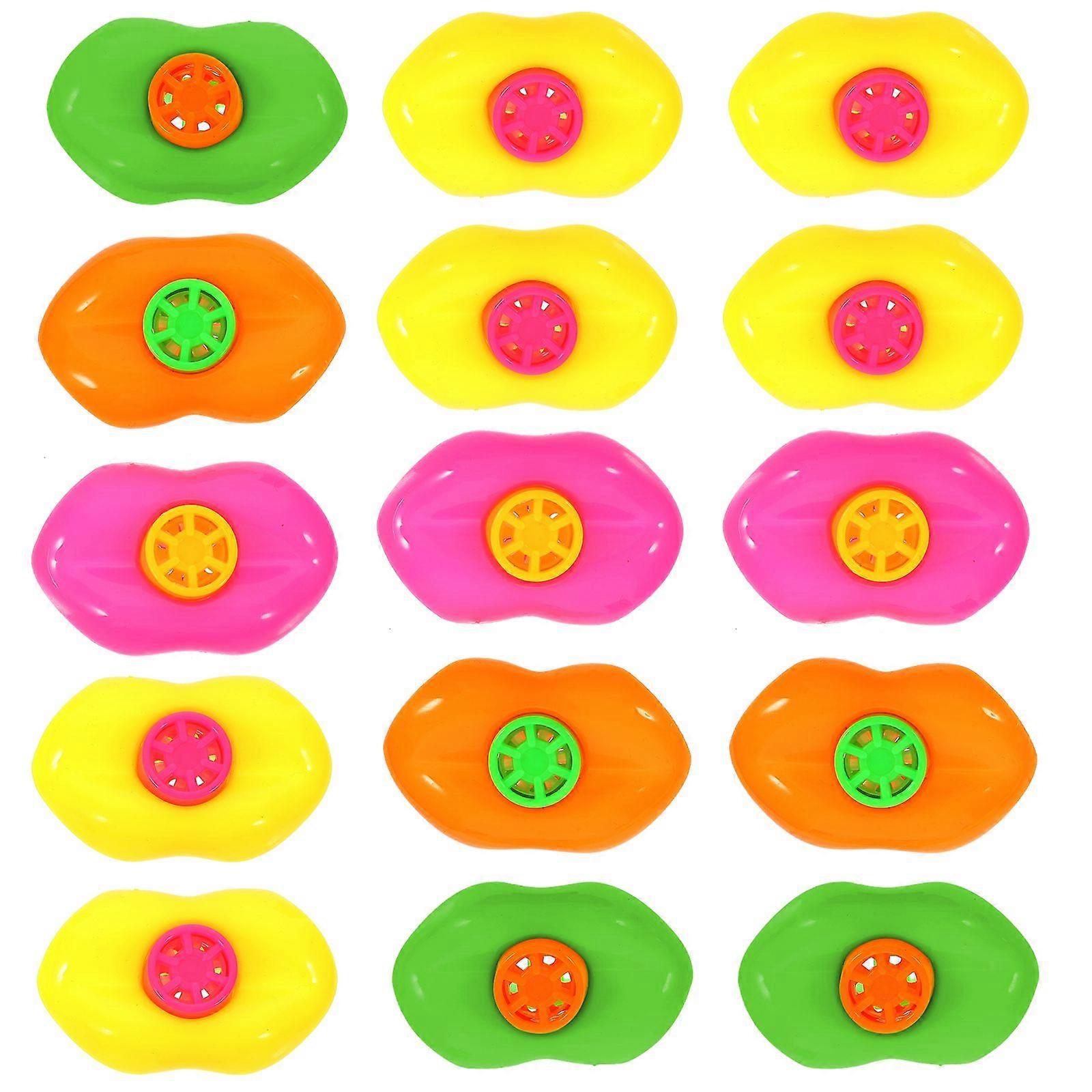 20PCS Plastic Lip Shaped Whistles Birthday Party Favors Party Noisemakers Plaything Educational Toy for Children Kids (Assorted Color)