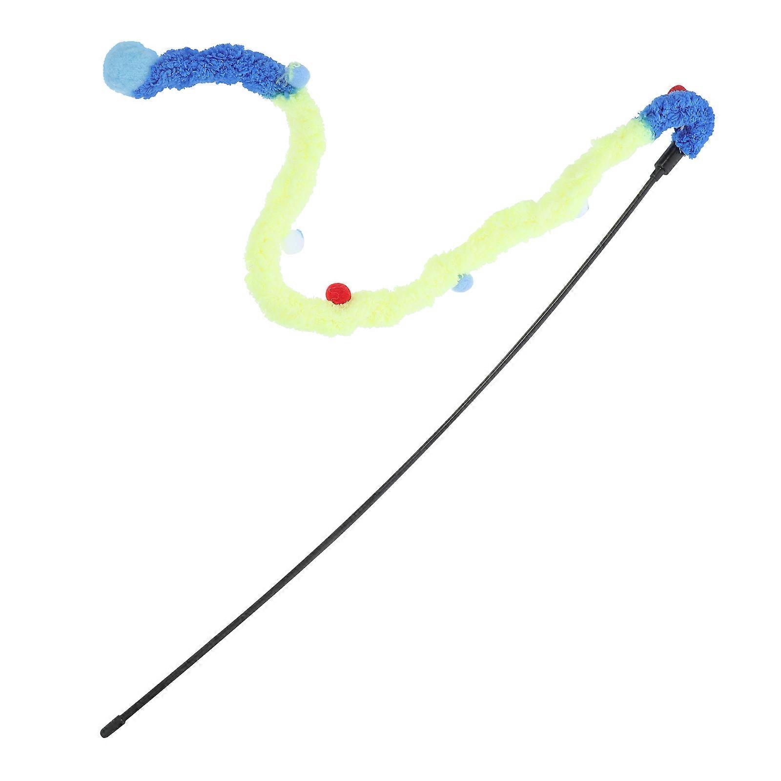 Plush Ball Cat Teaser Stick Interactive Toy Fun Exercise Supply