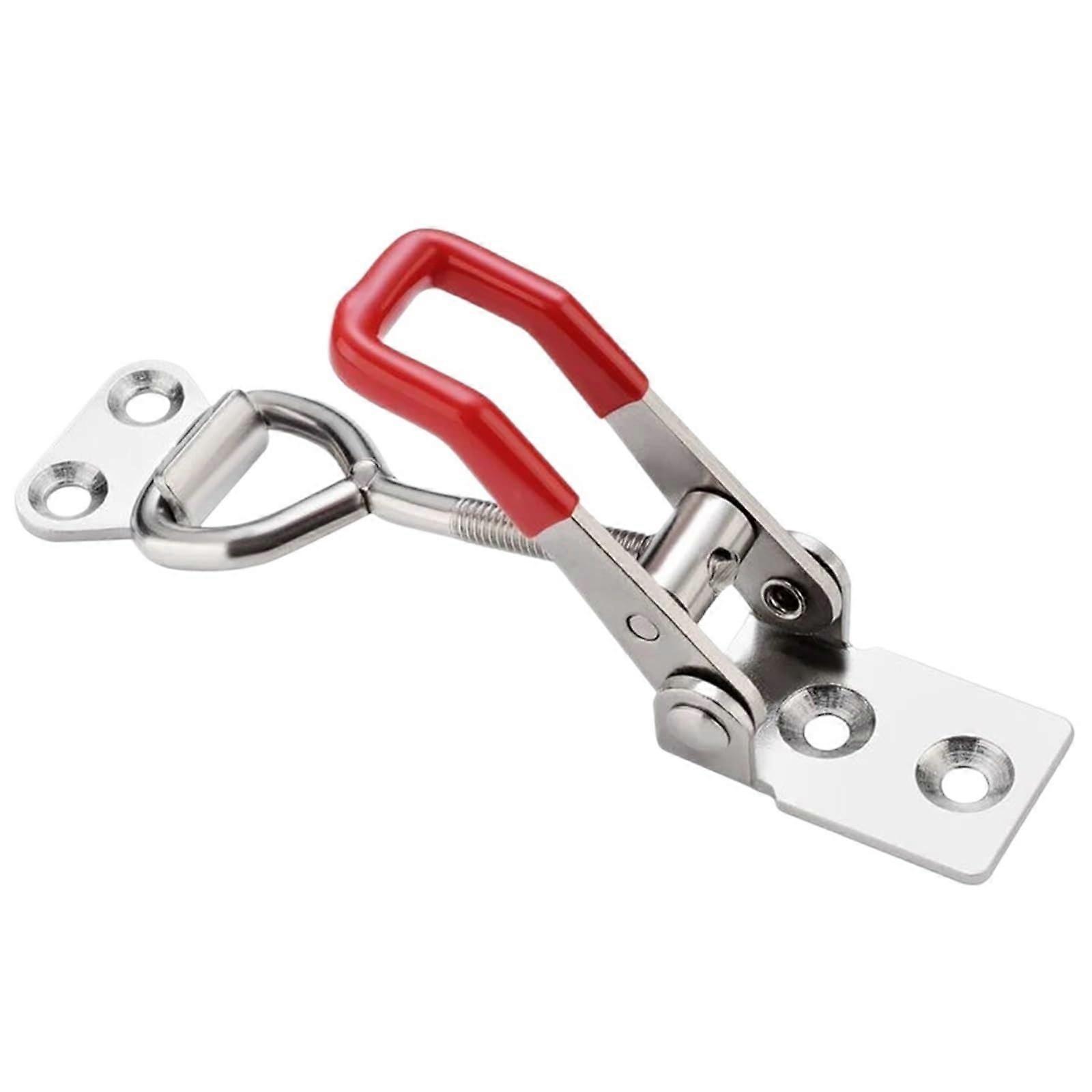 Heavy Duty Gate Lock with Adjustable Metal Toggle Latch, Weatherproof SelfLocking Clamp, 2 Sets