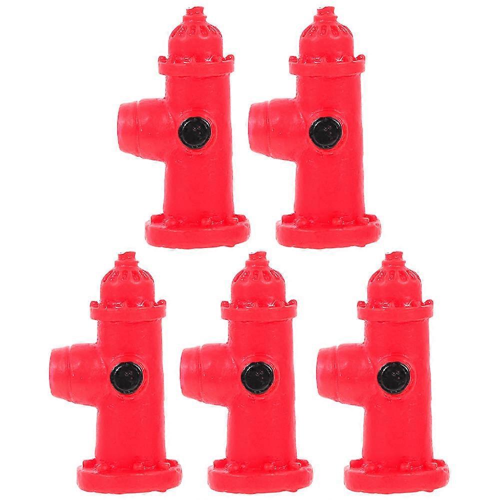 Small Fire Hydrant Decor for Landscape with 5Pcs Resin Models