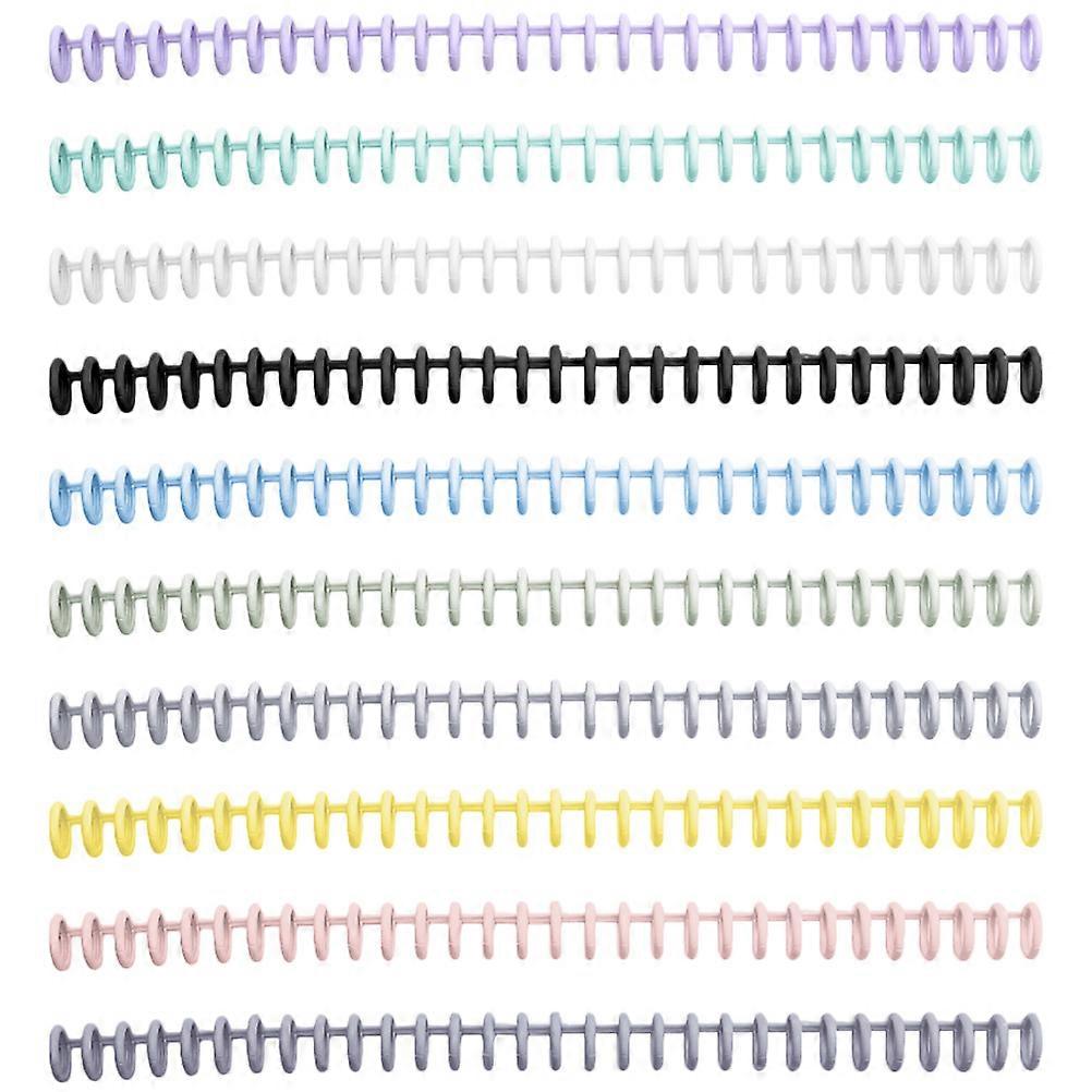 Assorted Color Binding Spirals for Notebook Binding with 10Pcs Plastic Rings