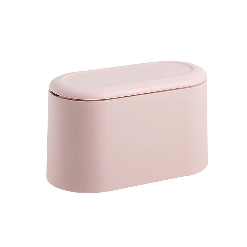 Desk Trashcan Office Use Small Garbage Can Simplicity Design 1Set Pink