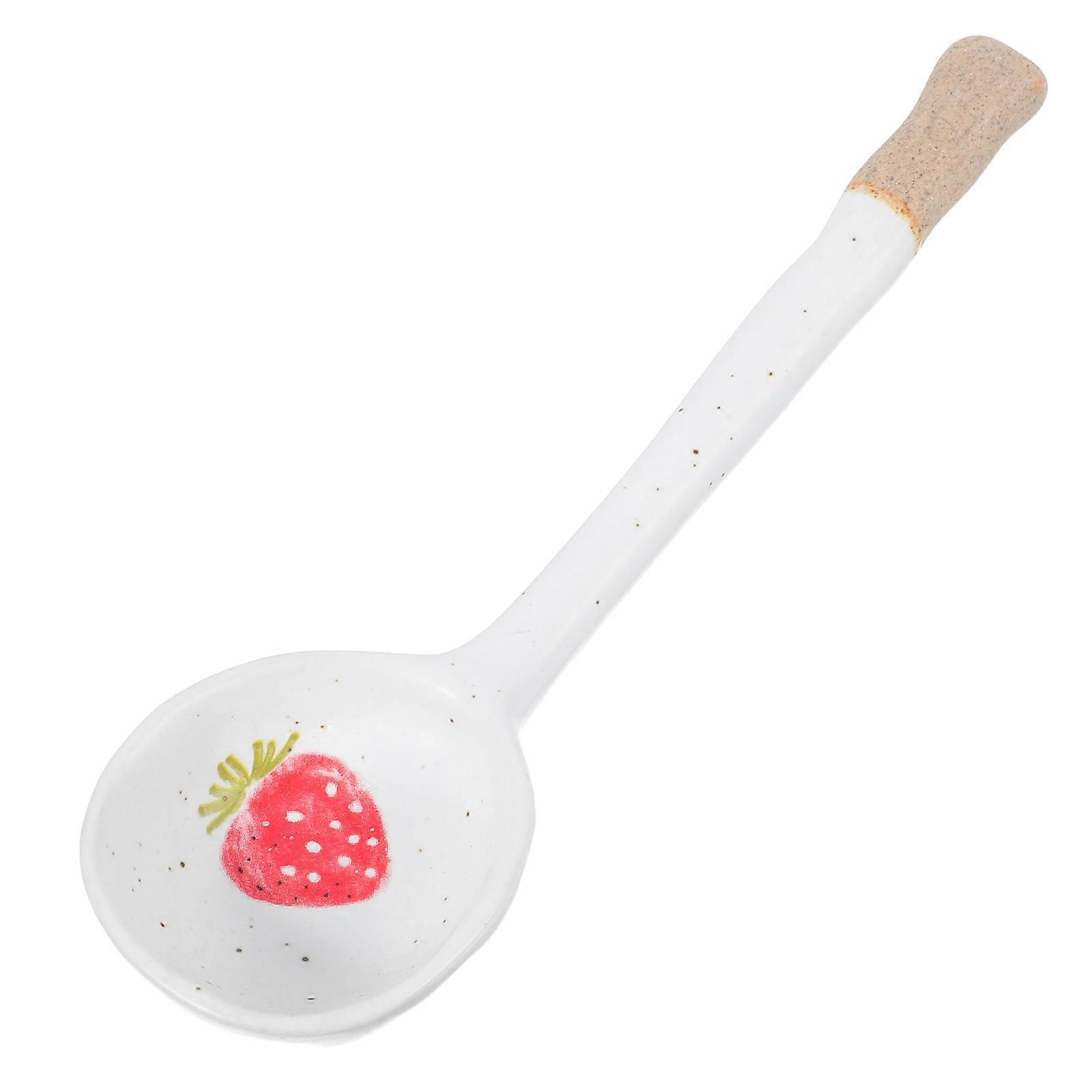 Ceramic Spoon Kitchen Supply for Soup Use Creative Multi Color Spoon