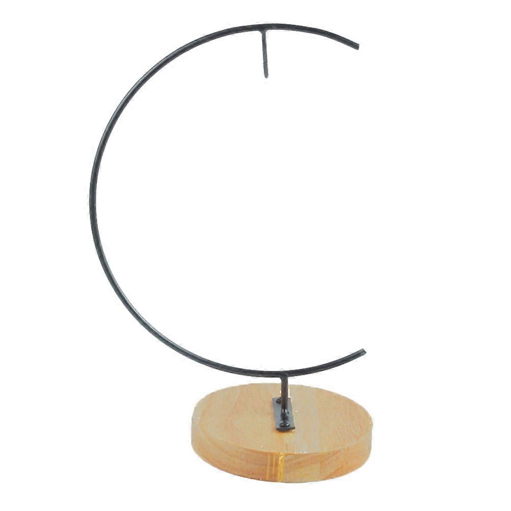 Desktop Iron Rack Micro Landscape Holder for with Wooden Base