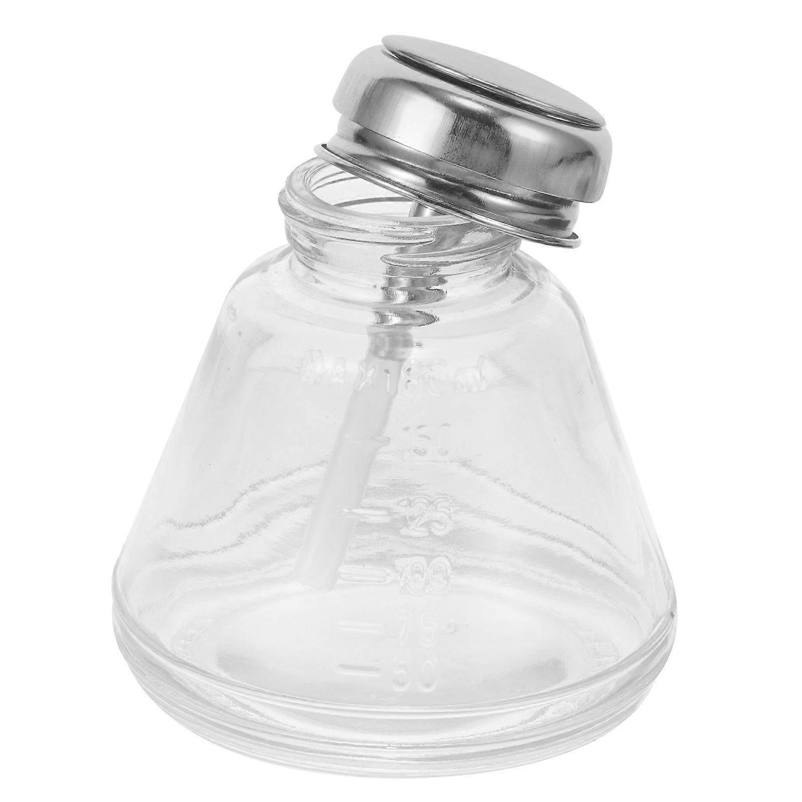 Pressing Bottles Liquid Dispenser Bottle for Storage Use Transparent Glass