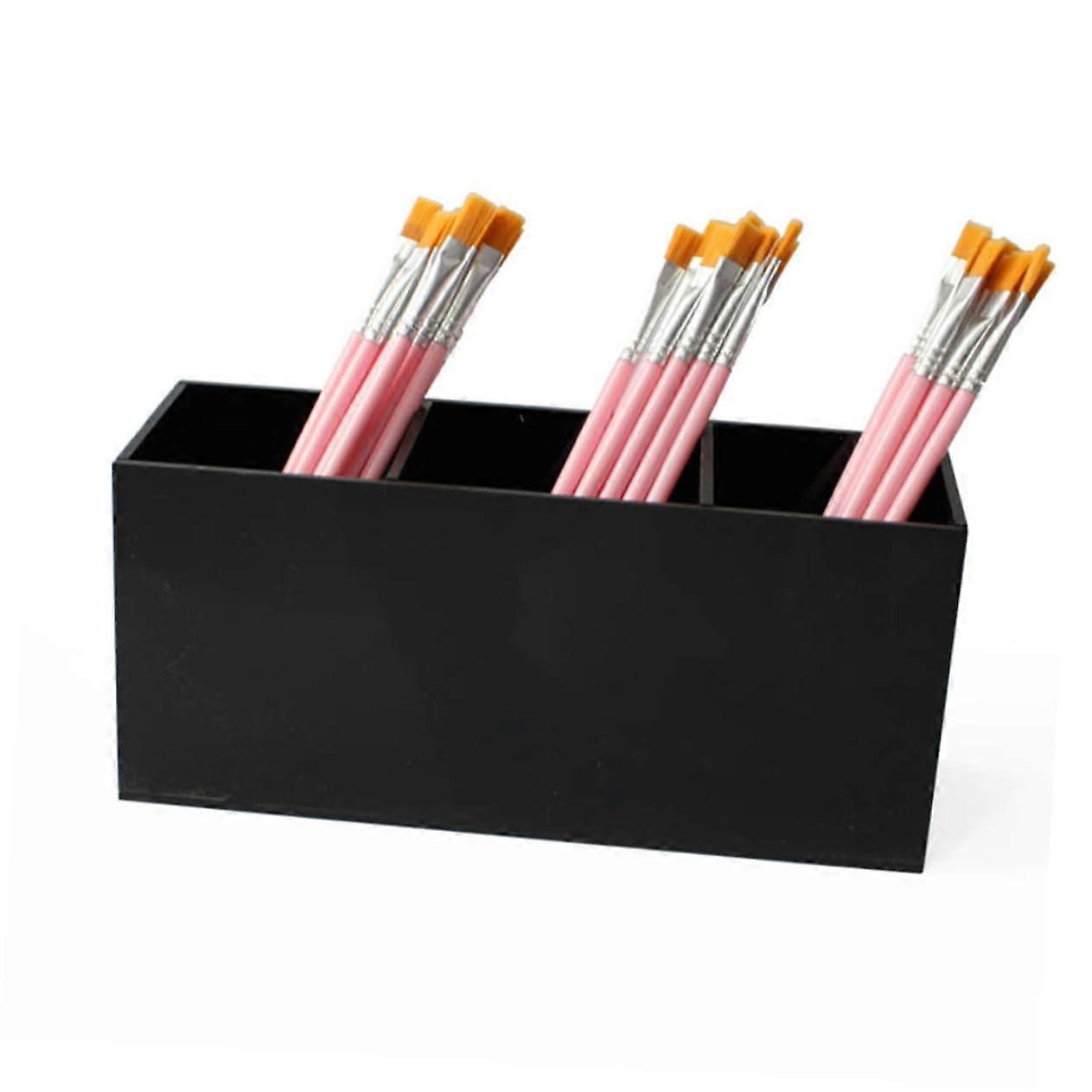 Acrylic Makeup Brush Holder Organizer with MultiCompartment Design for Cosmetics Desktop Storage