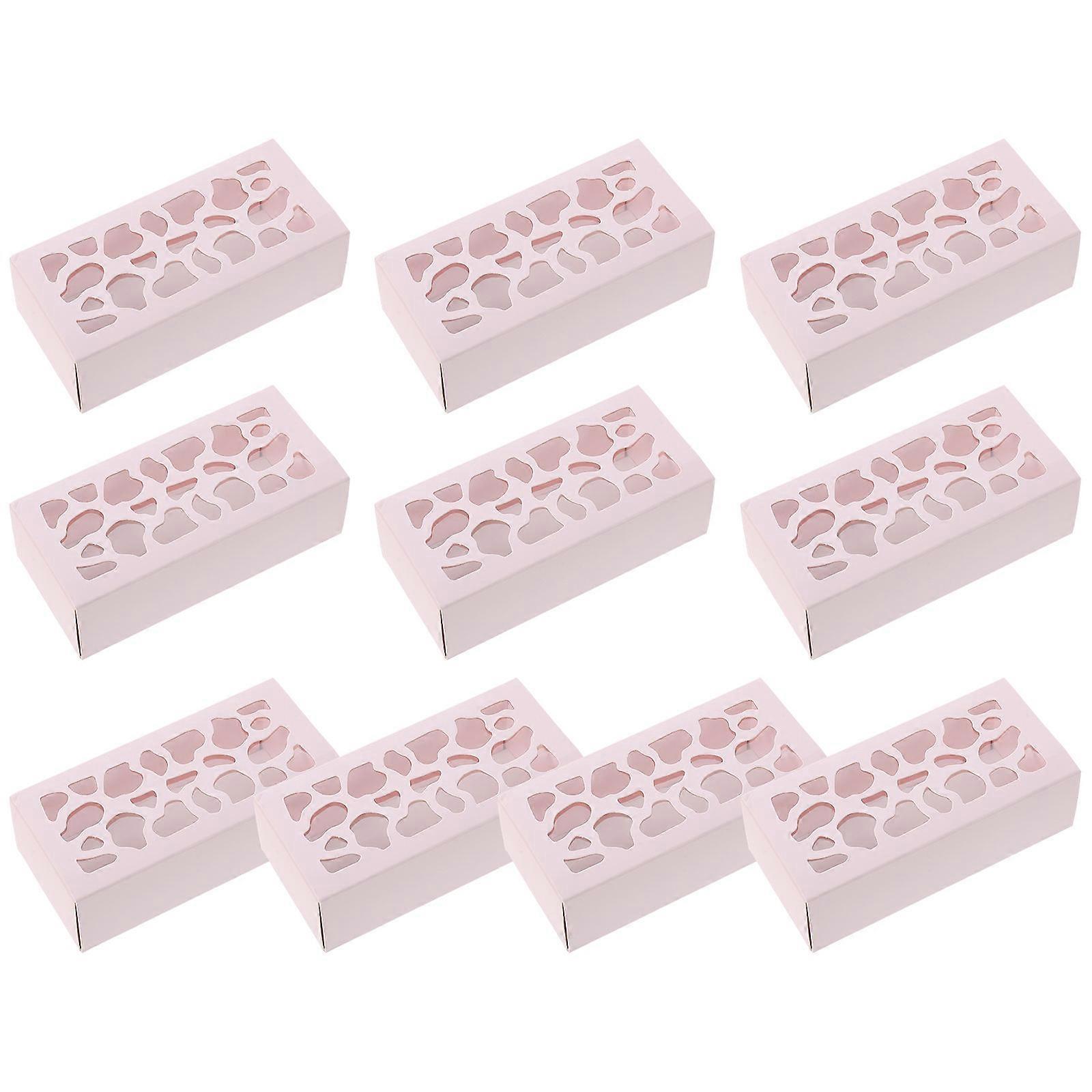 Clear Window Design Macaron Packaging Boxes Candies Gifting Paper Material 10Pcs