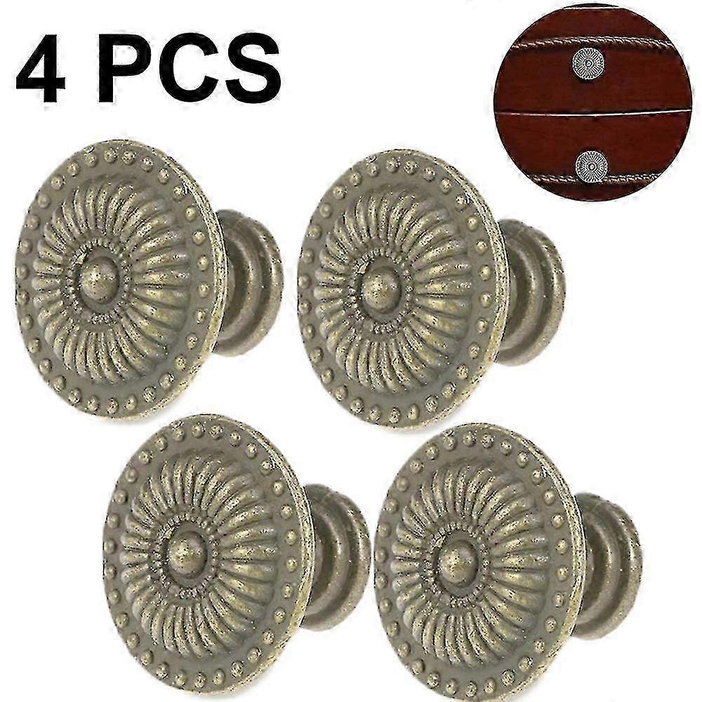 2026 4 Pcs Bronze Vintage Drawer Knobs 24mm Retro Cabinet Door Knobs