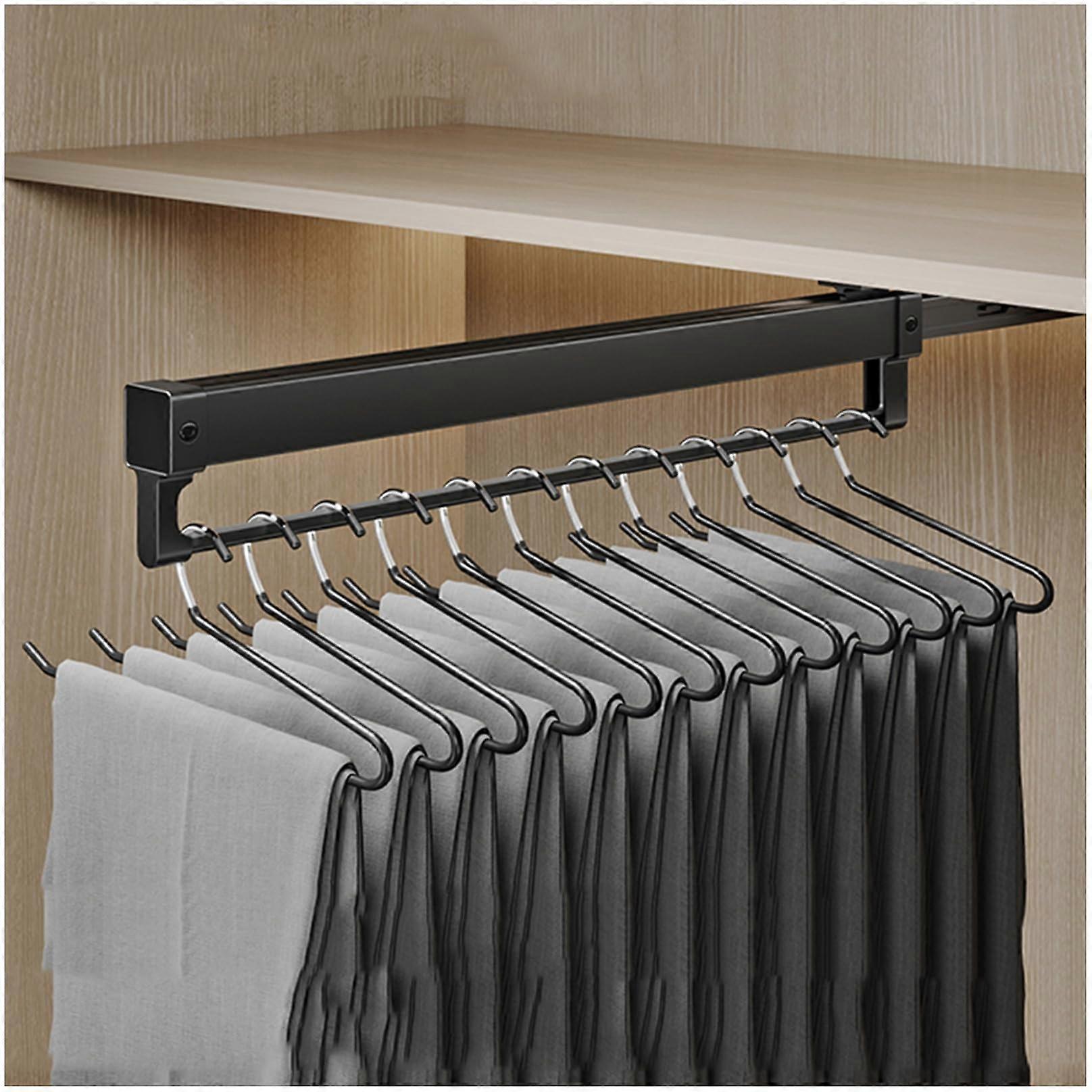 Heavy Duty Extendable Closet Rod 415mm Adjustable SpaceSaving Wardrobe Rail Silent Glide