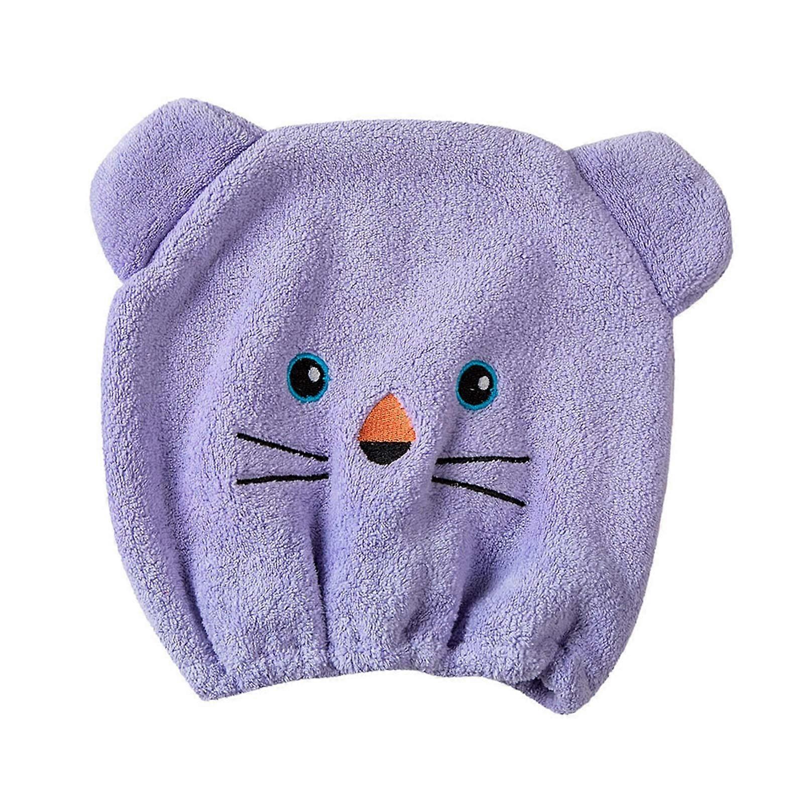 Purple Microfiber Hair Towel Turban Quick Drying Super Absorbent Wrap with Secure Loop Closure