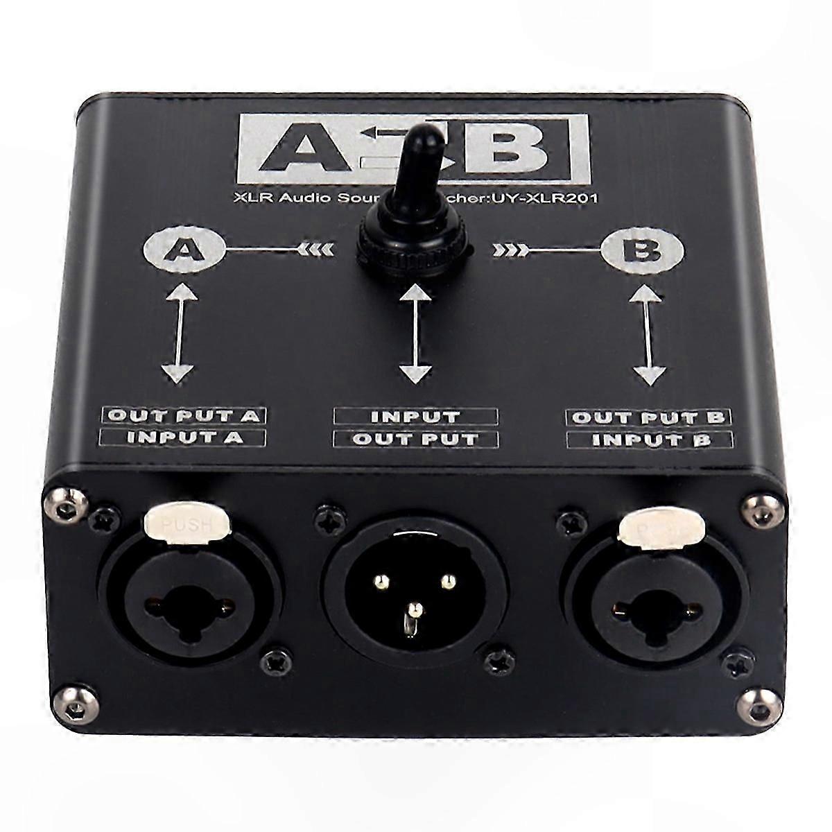 2-in-1-Out or 1-in-2-Out XLR Balanced Audio Source Switcher Adapter
