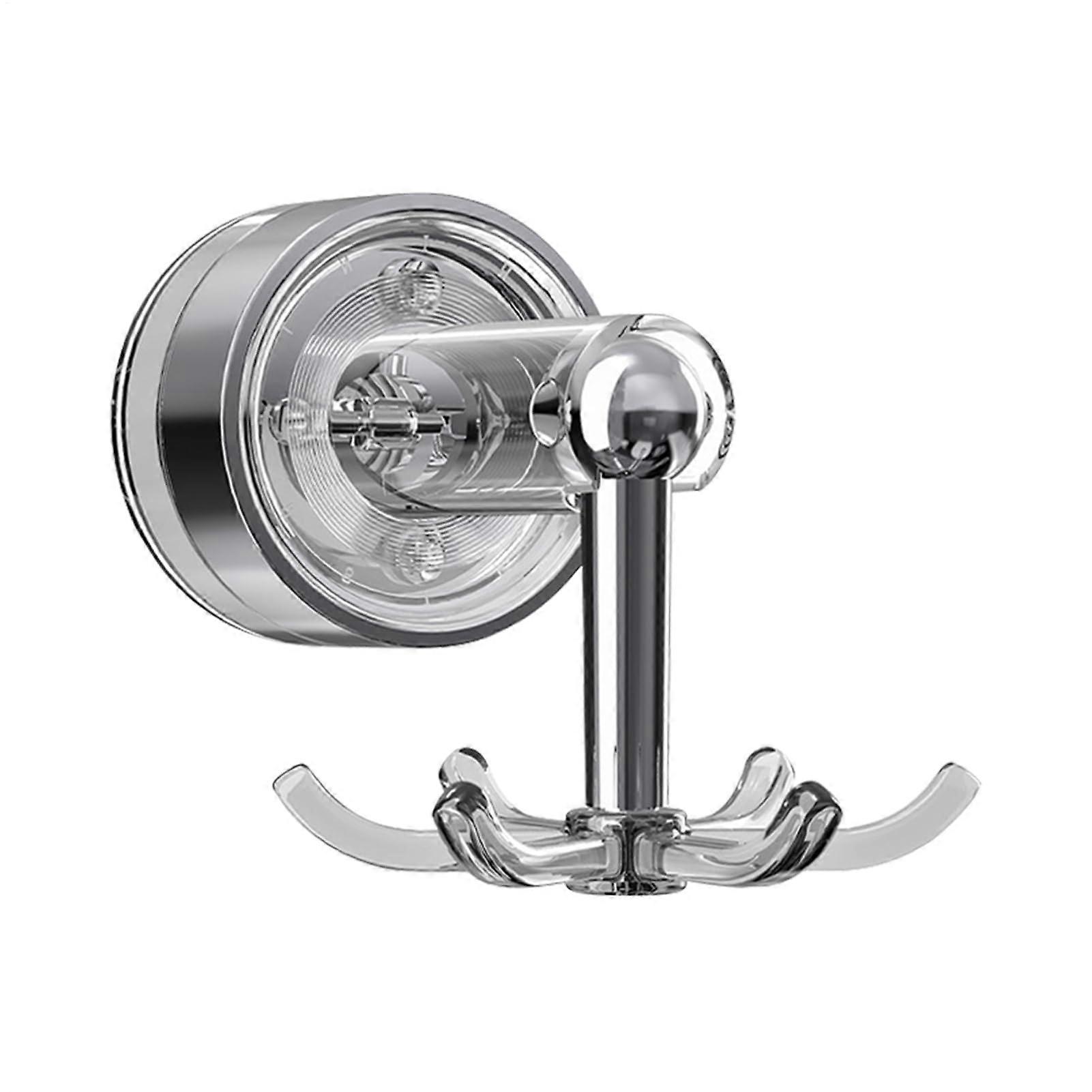 Kitchen Utensil Holder with 360° Rotating Hooks, Under Cabinet Adhesive Hook Rack, RustResistant