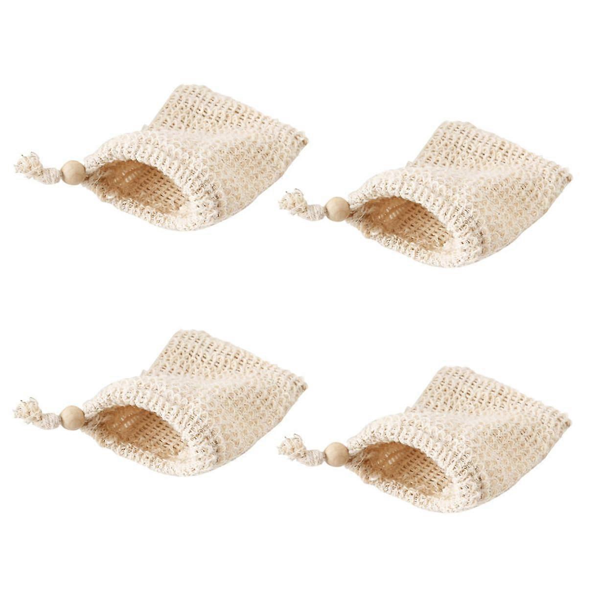 4pcs Drawstring Soap Saver Bag Deep Exfoliating Mesh Pouch Quick Dry for Shower and Travel
