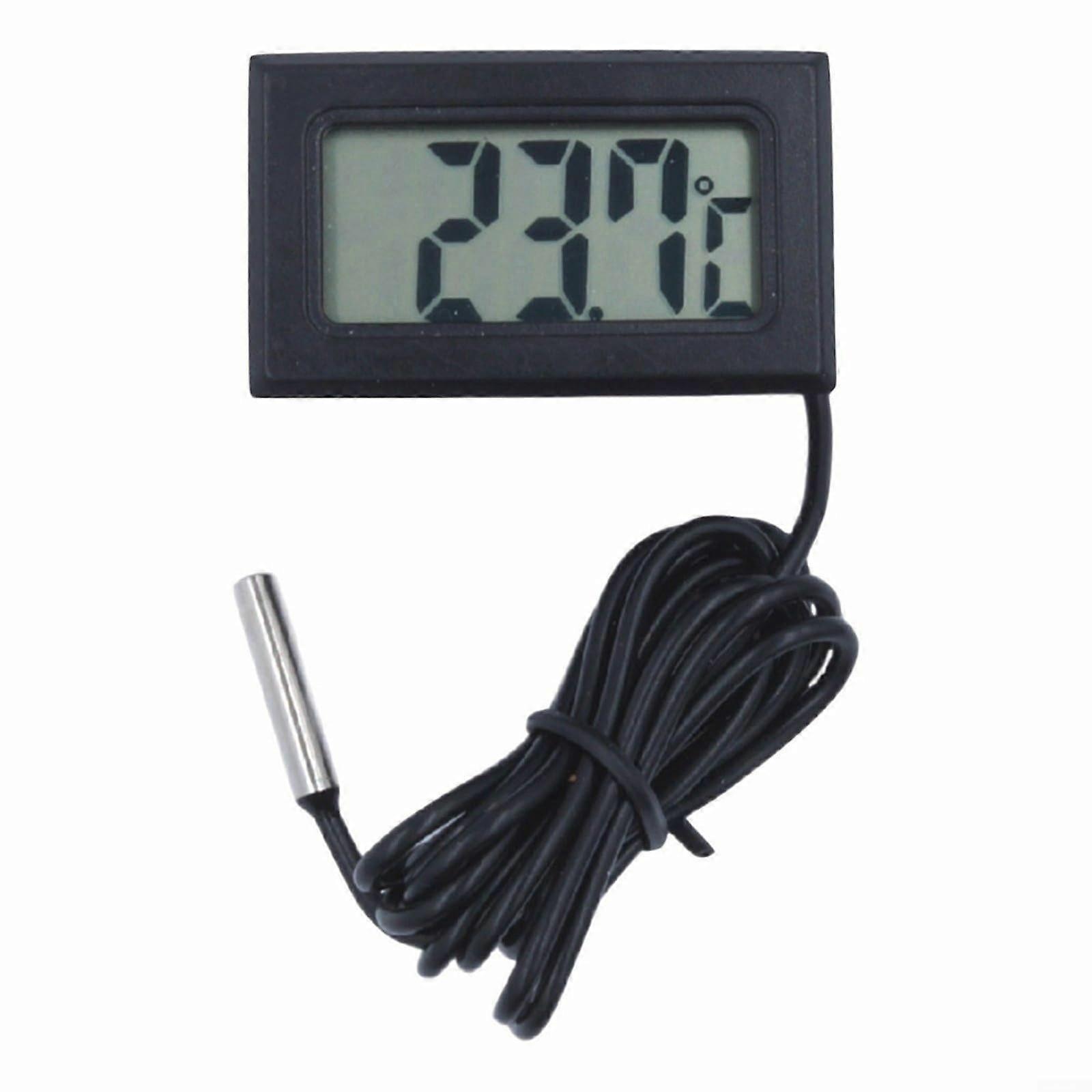Digital Thermometer with Probe LCD Mini for Refrigerator Aquarium Car Fridge 1M Cable