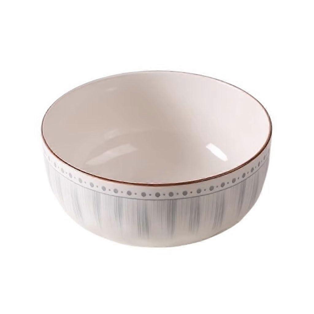 Large Ceramic Ramen Soup Bowl with Elegant Retro Design, Stackable Vintage Underglaze Tableware