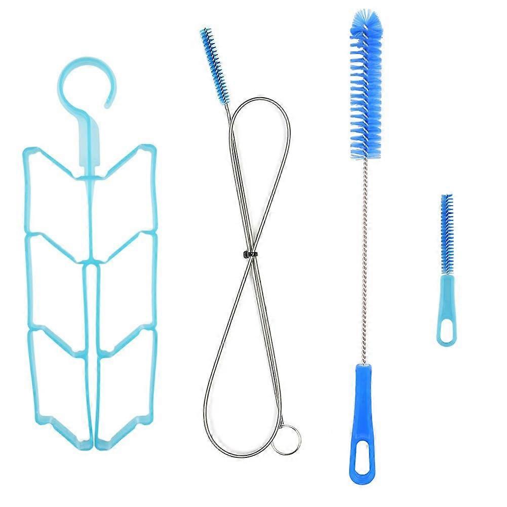 Hydration Bladder Cleaning Kit with Flexible Long Brush and Foldable Drying Rack Set