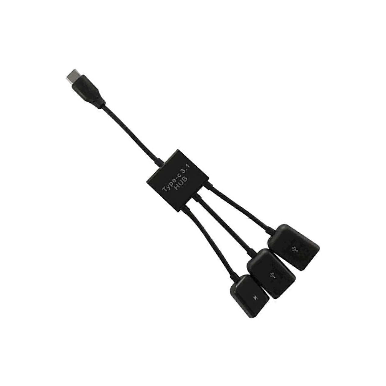 USB Type C OTG Hub 3 in 1 Multi Charging and Data Cable for Phones Tablets and Laptops