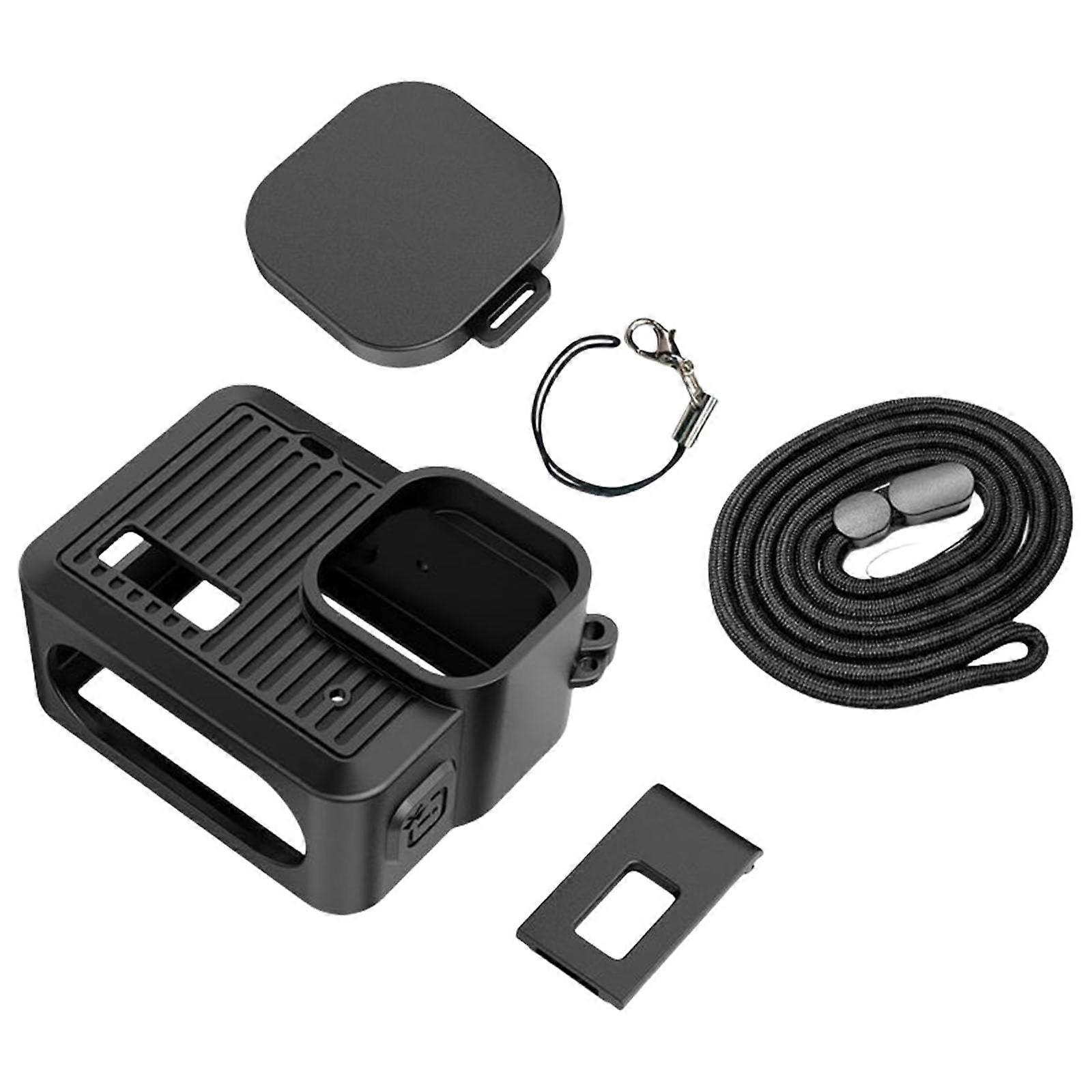 Camera Protective Kit Black Silicone Case with 9H Tempered Glass Screen Protector AntiFingerprint