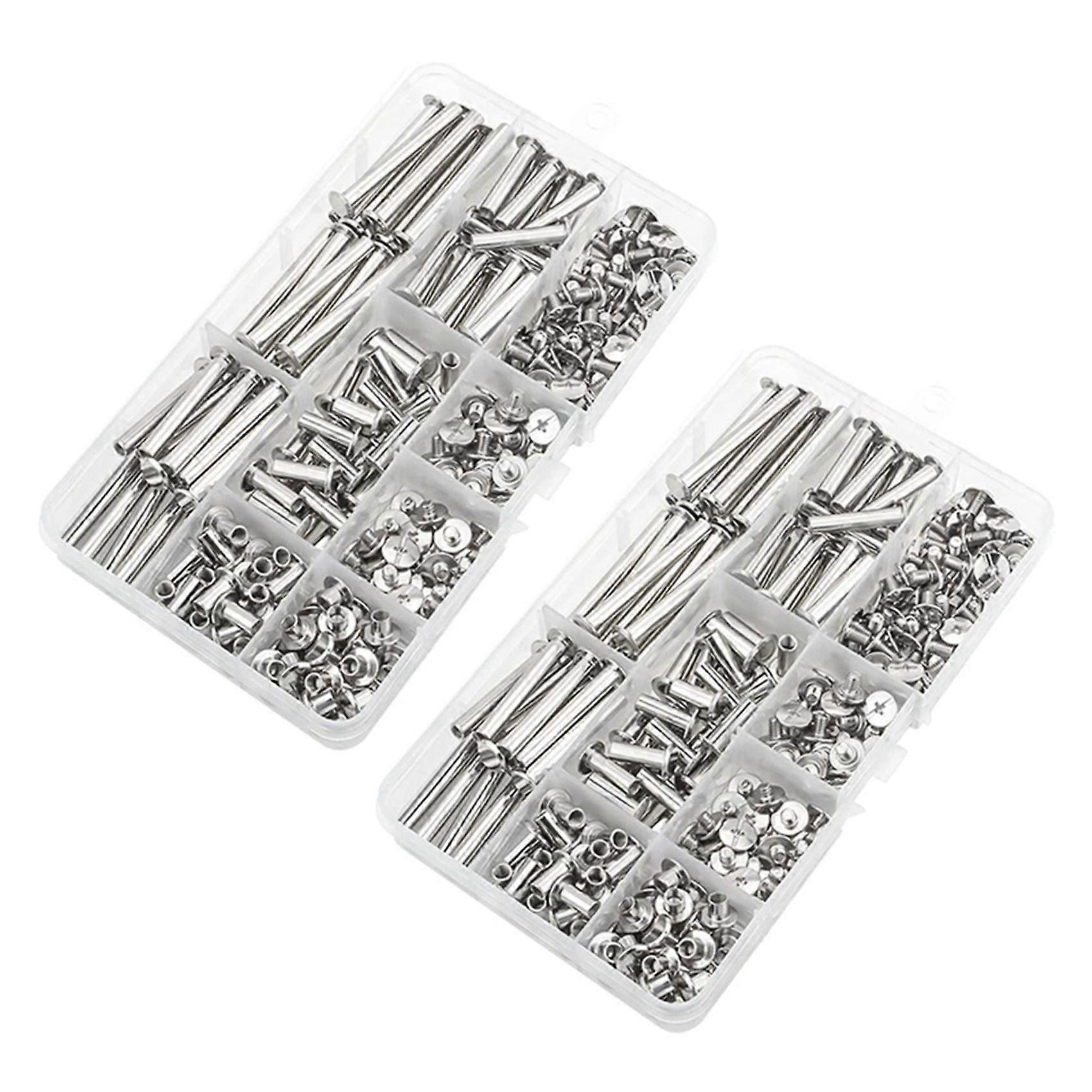 Chicago Screw Binding Screws Posts Assortment Kit for DIY Leather Bookbinding Crafts(240Pcs,M5)