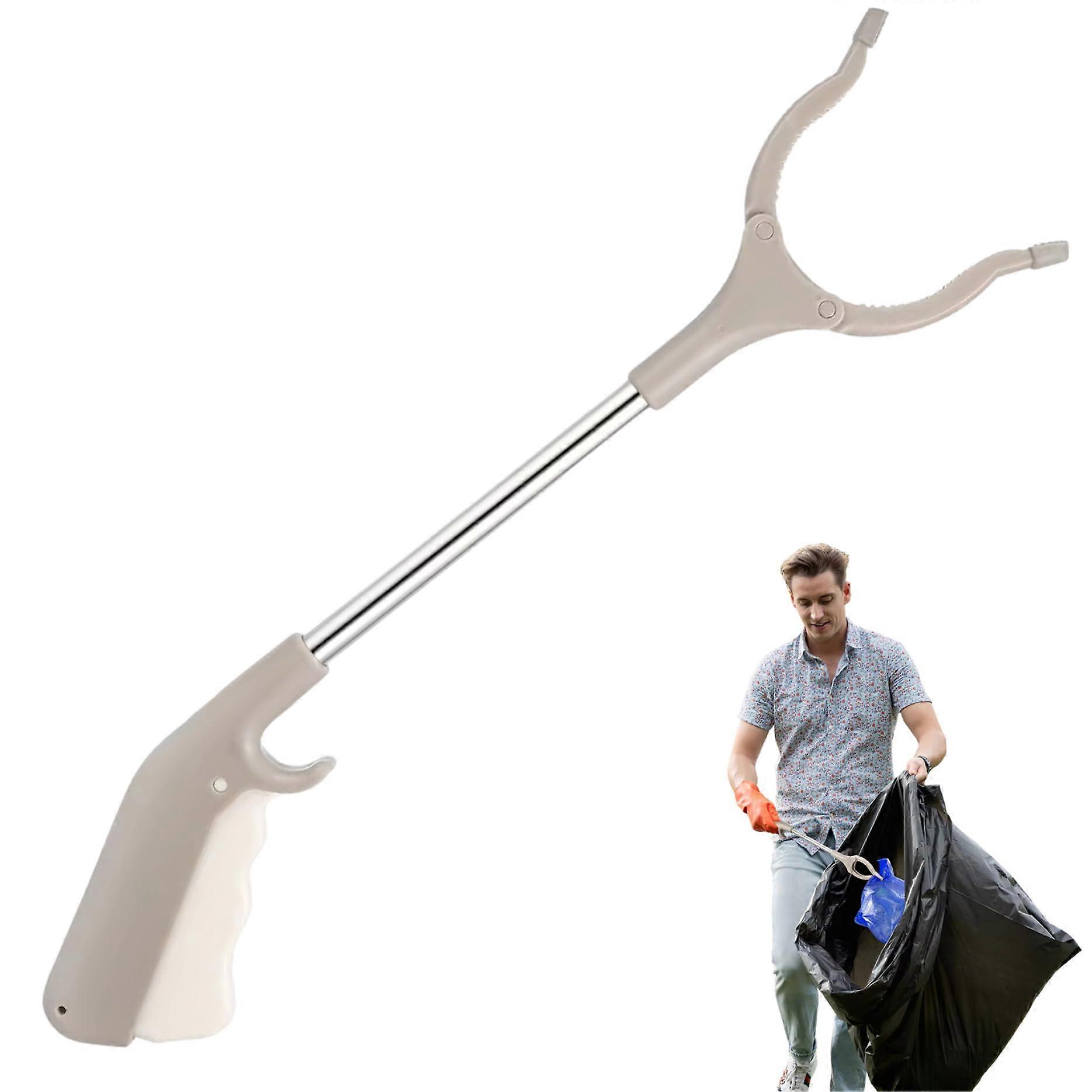 Trash Grabber Tool 16 Inch Stainless Steel Litter Picker with Ergonomic NonSlip Grip for Outdoor Cleanup