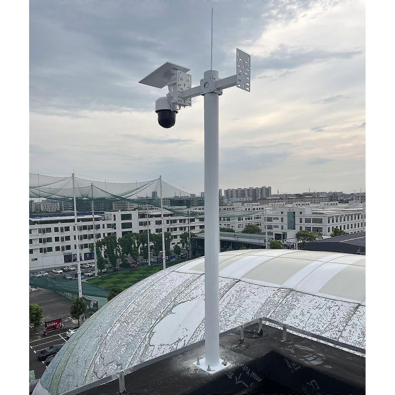 Extra Tall 4.5m Outdoor Surveillance Camera Pole with Multiple Mount Options and Lightning Protection