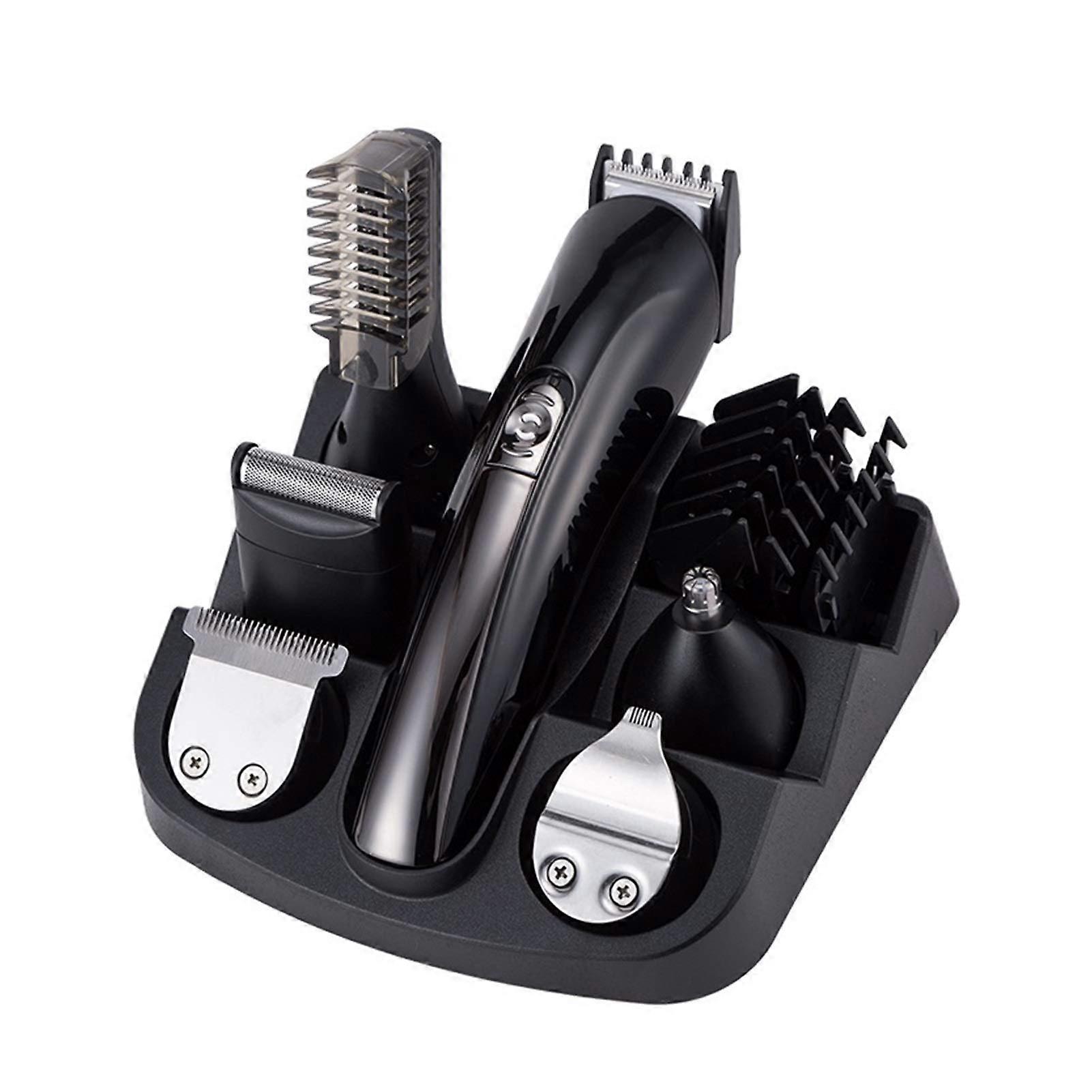Rechargeable Beard Trimmer and Hair Clipper with Six Interchangeable Cutters Adjustable Comb EU Plug