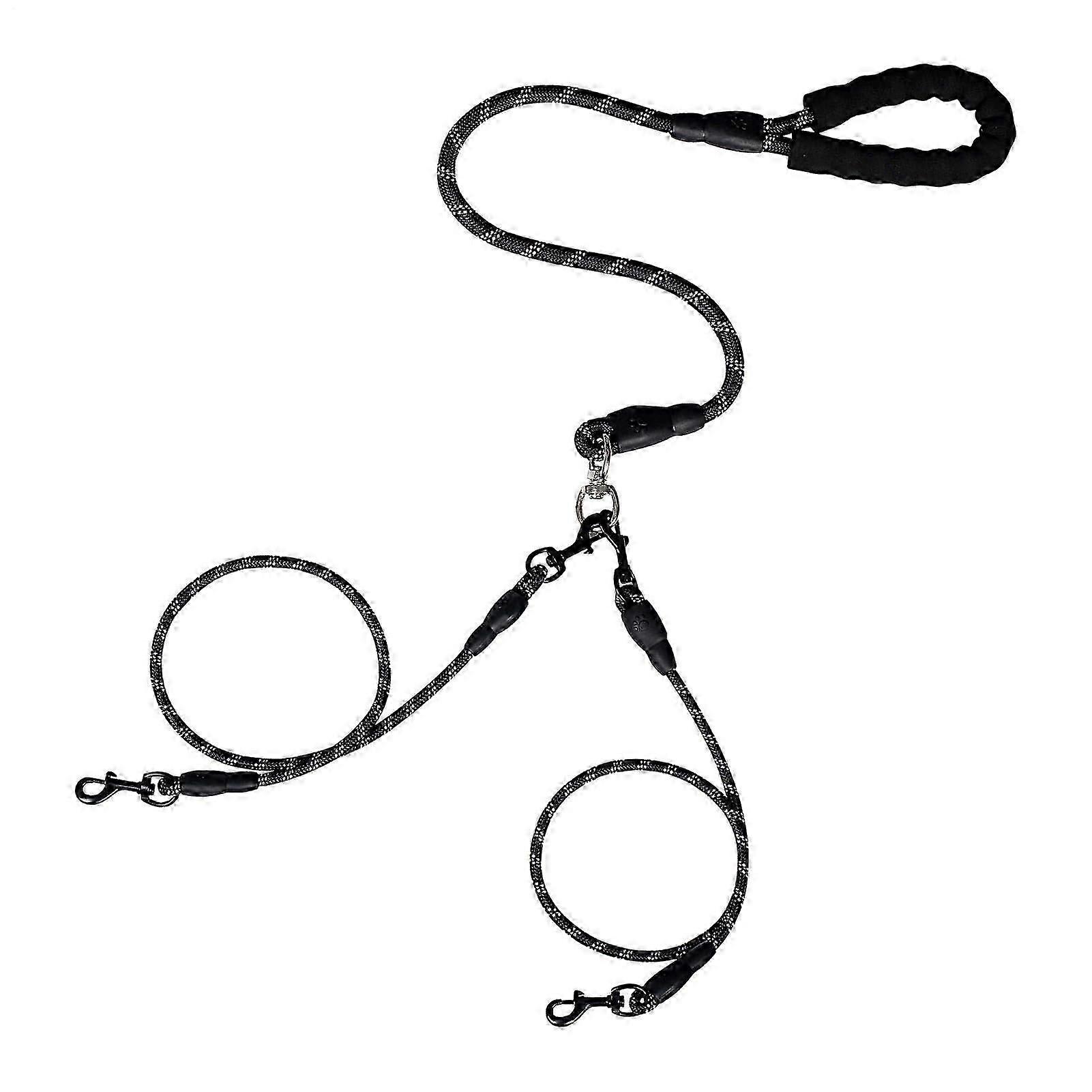 Double dog leash, shockabsorbing bungee, durable, comfortable grip, no tangling