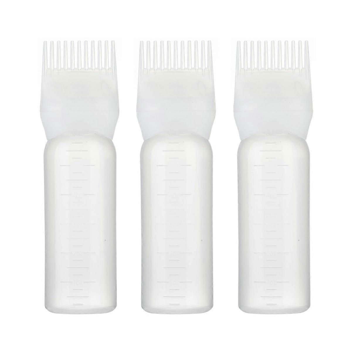 3pcs Hair Dye Applicator Bottle with Comb for Precise Color and Even Root Coverage 120ml