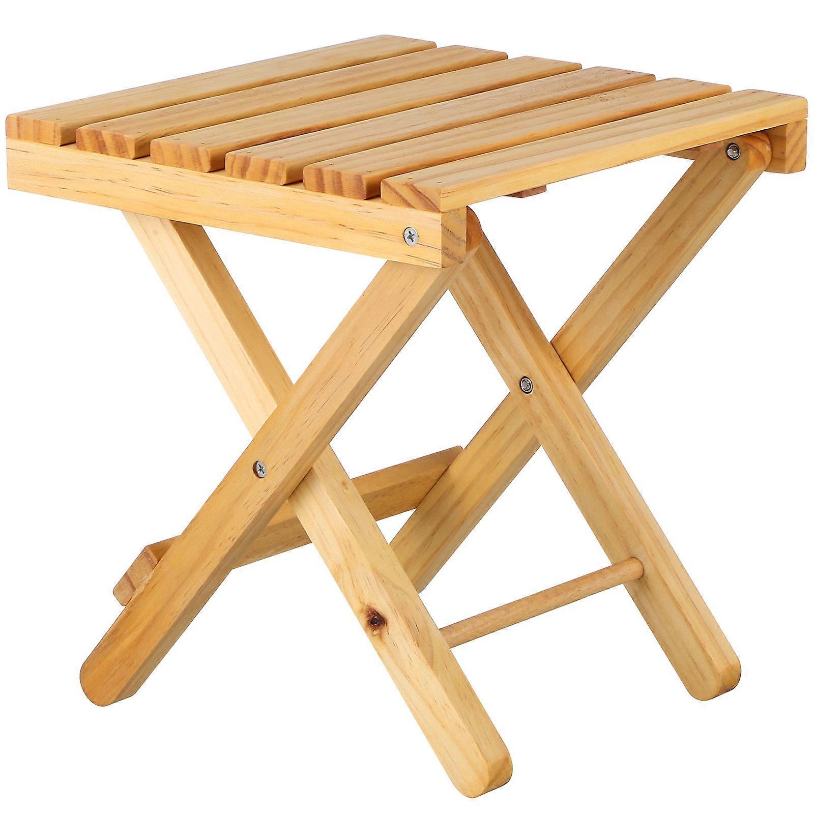 Wood Folding Side Table for Outdoor Use 3Pcs Portable Small Square Tables