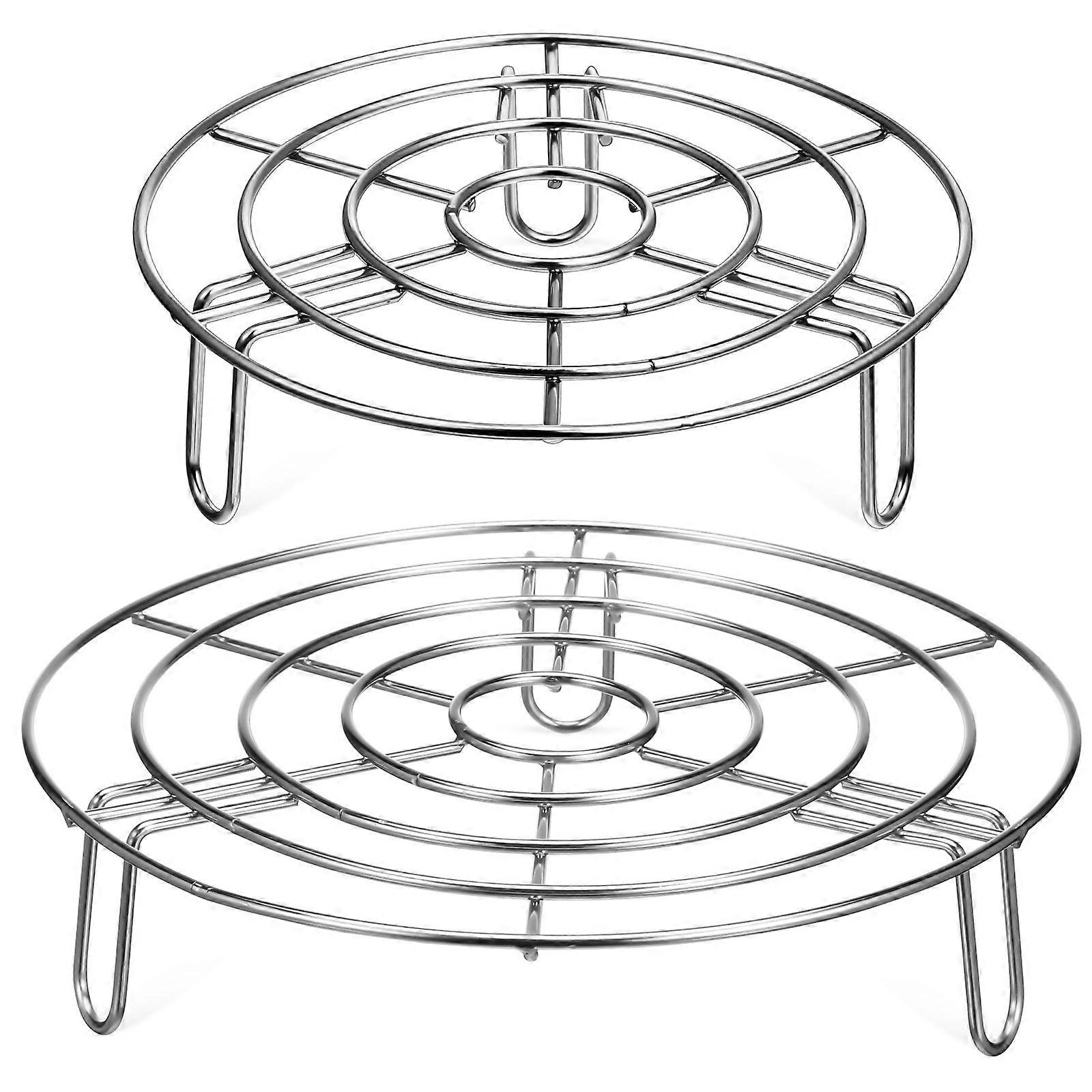 Steam Rack 2Pcs Round Stainless Steel Steaming Rack for Kitchen Use