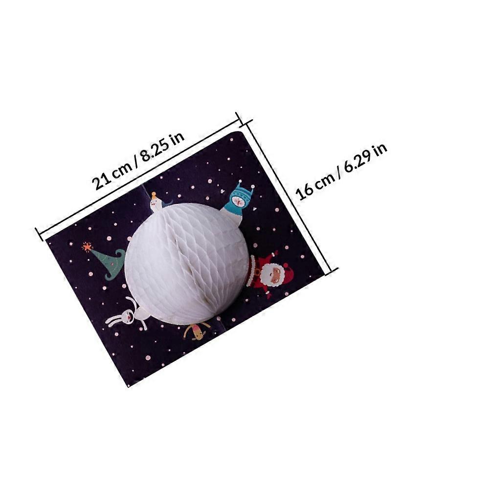 Honeycomb Greeting Cards for Christmas Featuring Creative 3D Designs 1Set