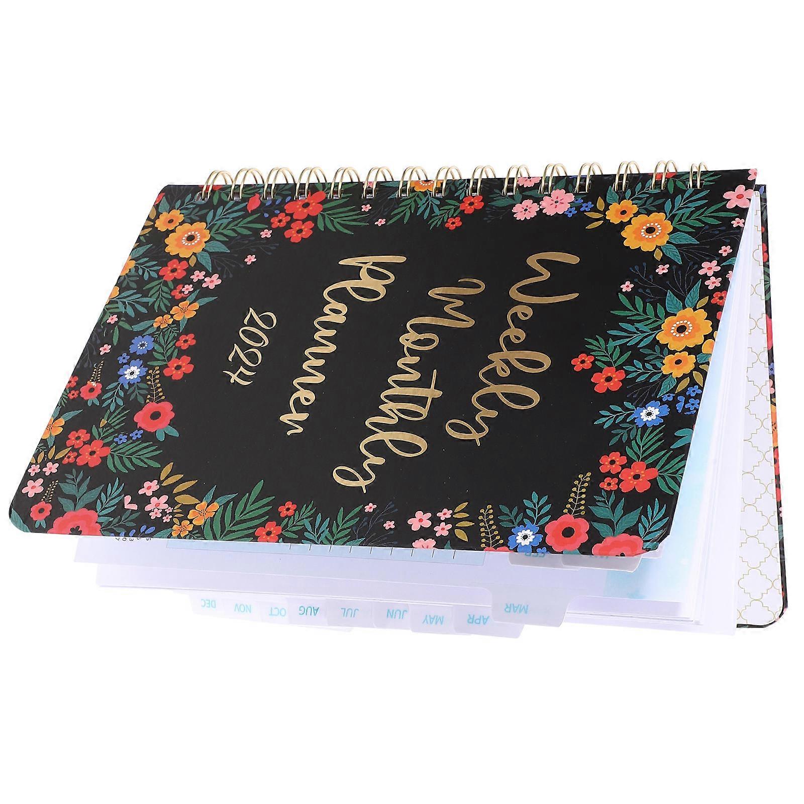 Academic Planner Spiral Notebook for Taking Notes Portable Floral