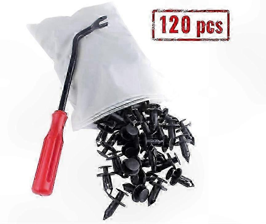 120PCS ATV UTV F-Type Clips with Removable Tool for Push Pin Rivets Edition 0210