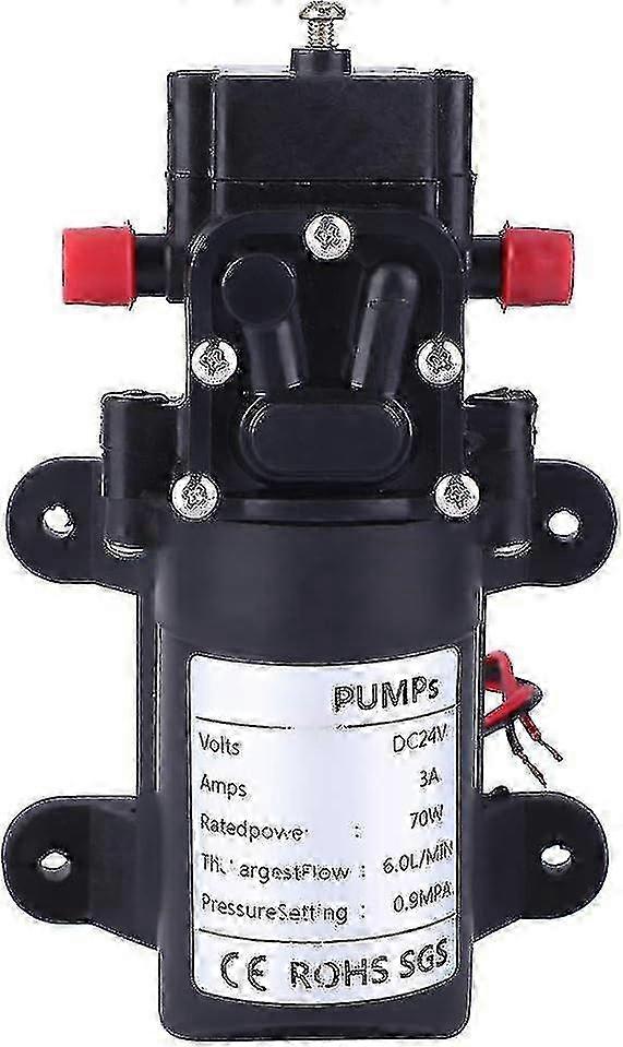 Double Side Straight Pipe Diaphragm Pump 24V 70W 70m Self-Priming