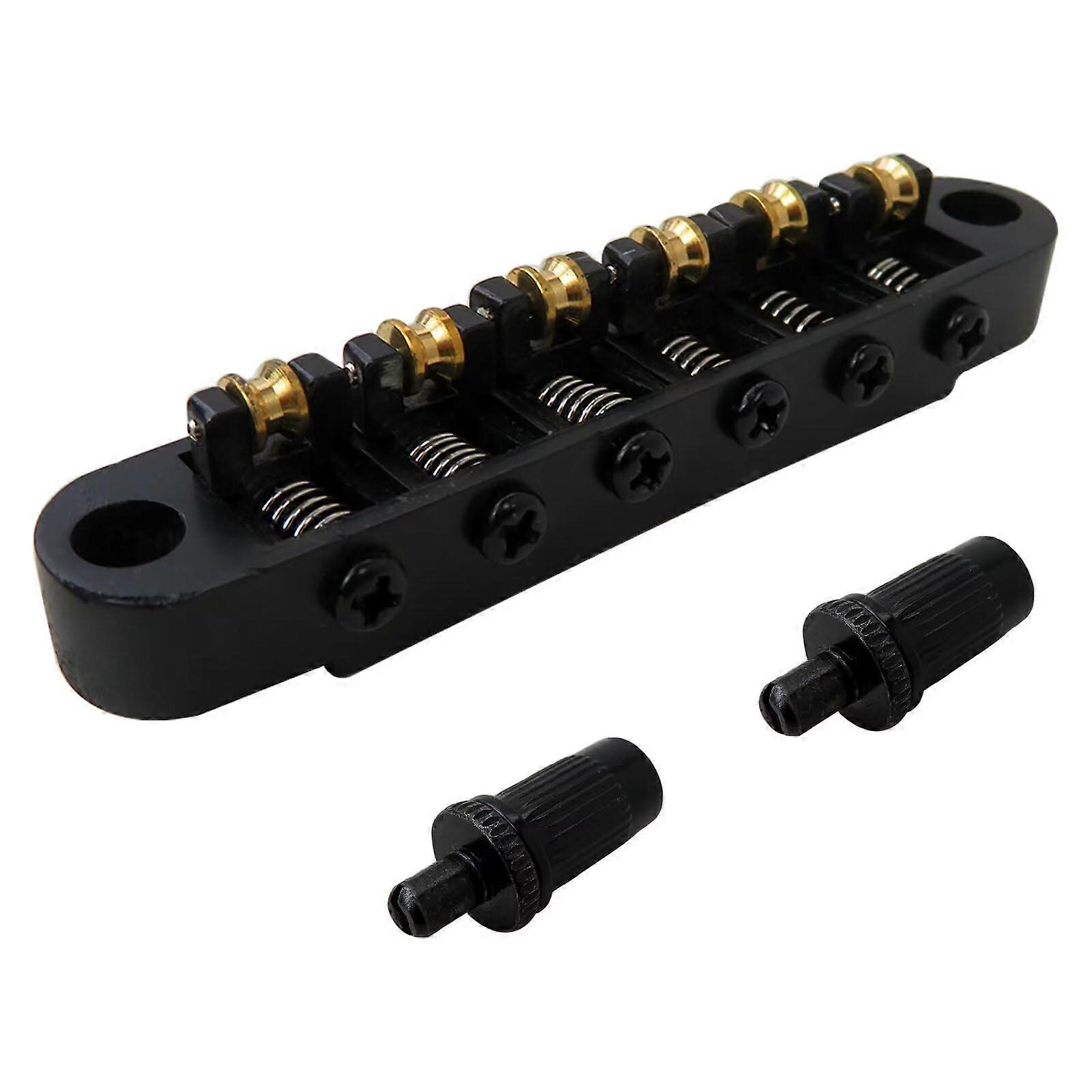 Black TuneOMatic Roller Bridge 6Saddle for Epiphone Electric Guitar Smooth String Rolling