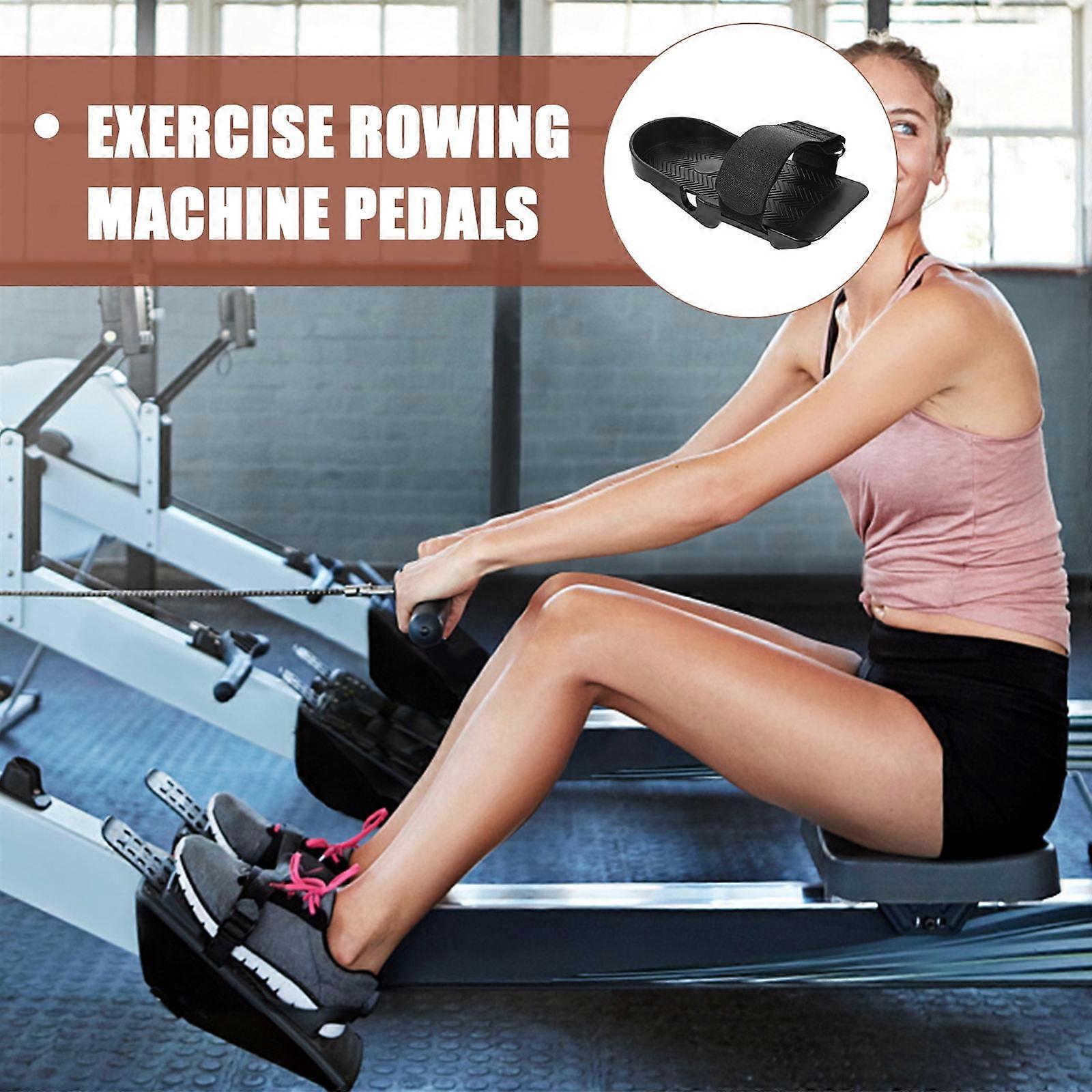 Workout Multiple Muscle Groups Rowing Machine Pedals Black 1 Pair