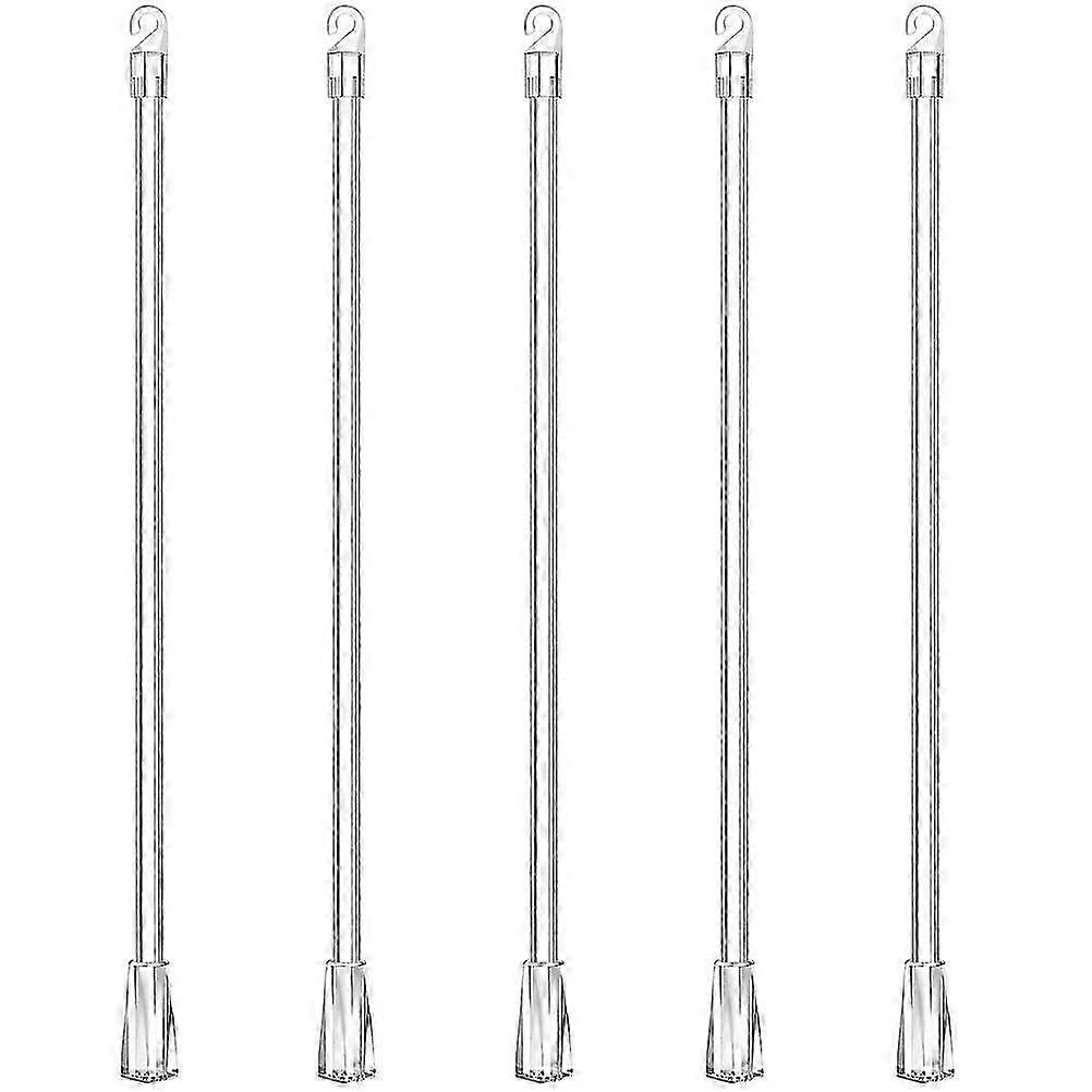 5-Pack Vertical Blind Rods with Tail Hooks for Replacement
