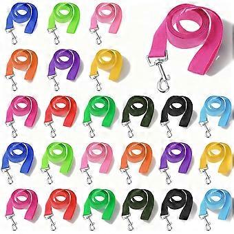 Lot de 24 laisses de dressage pour chiens en nylon, 1,5 m, pour chiens de petite et moyenne taille, multicolores, idéales pour les jeux, le jardin, le dressage et le camping (12