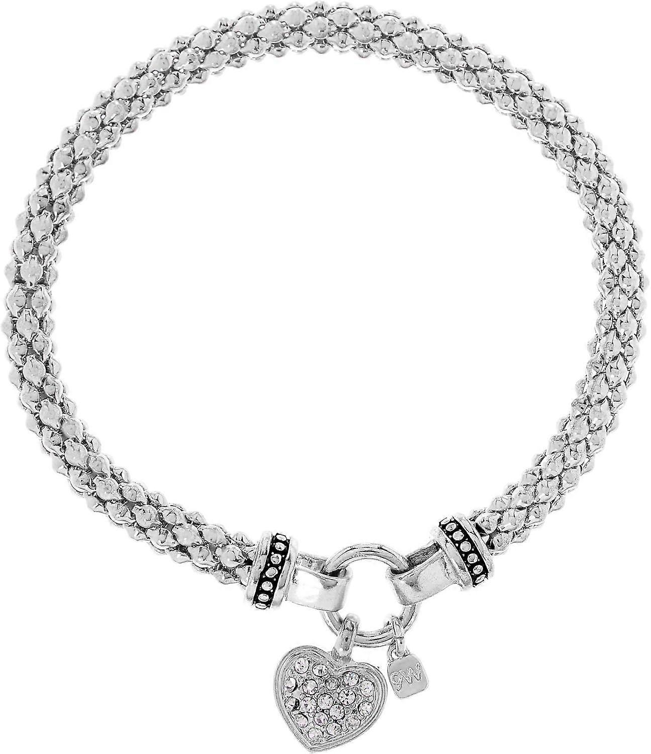 Women's Boxed Bracelet Pave Heart Stretch