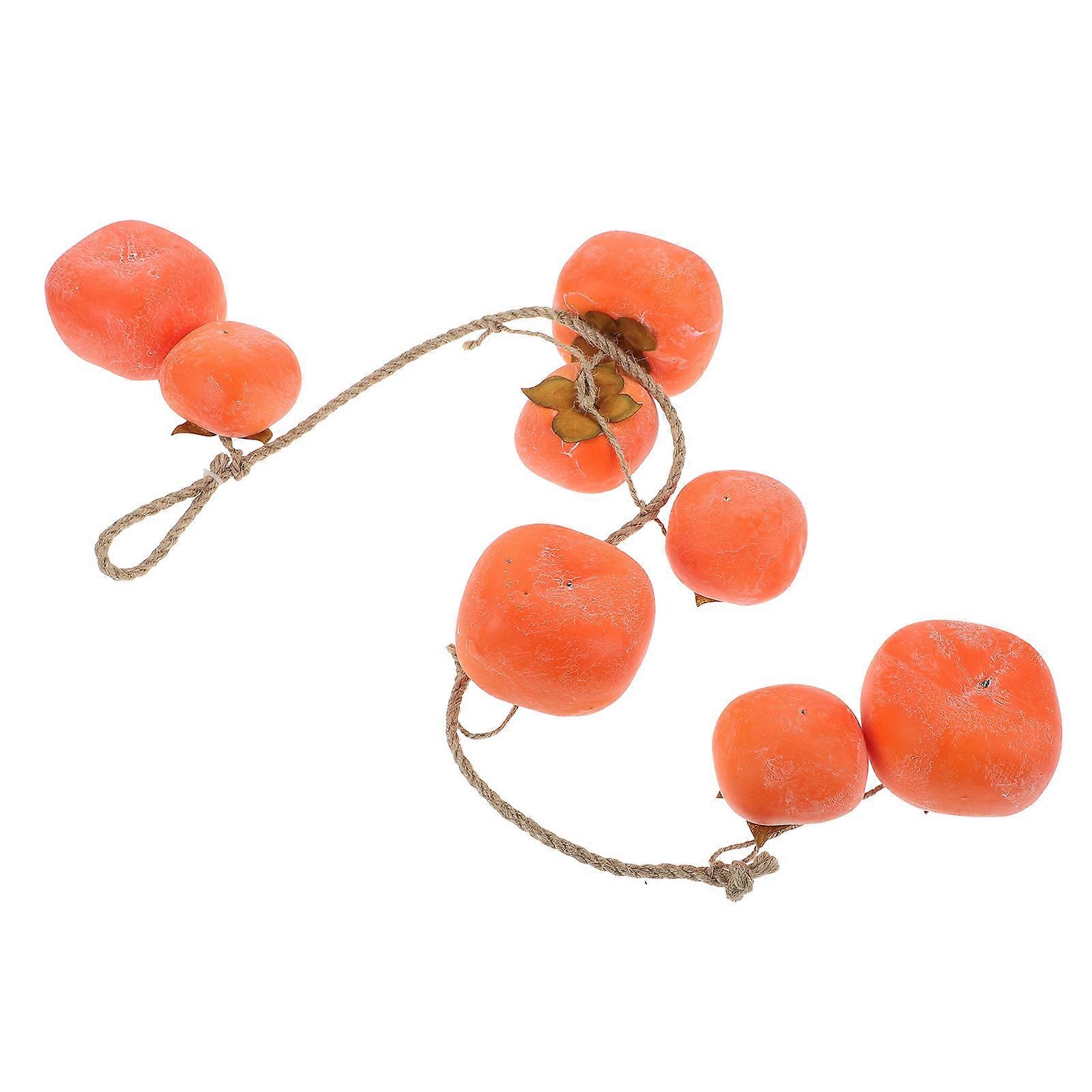 Artificial Persimmon Desktop Ornament for Decoration 3Pcs Orange Simulated