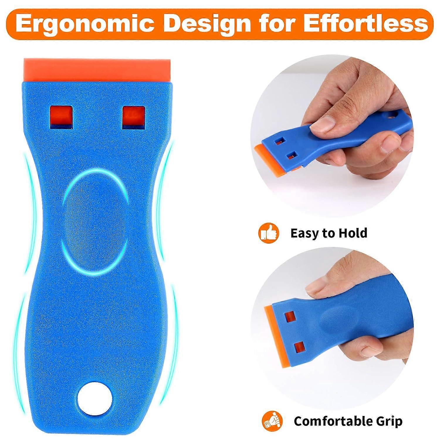 Plastic Razor Blade Scraper - 2PCS Scraper Tool with 60PCS Blades