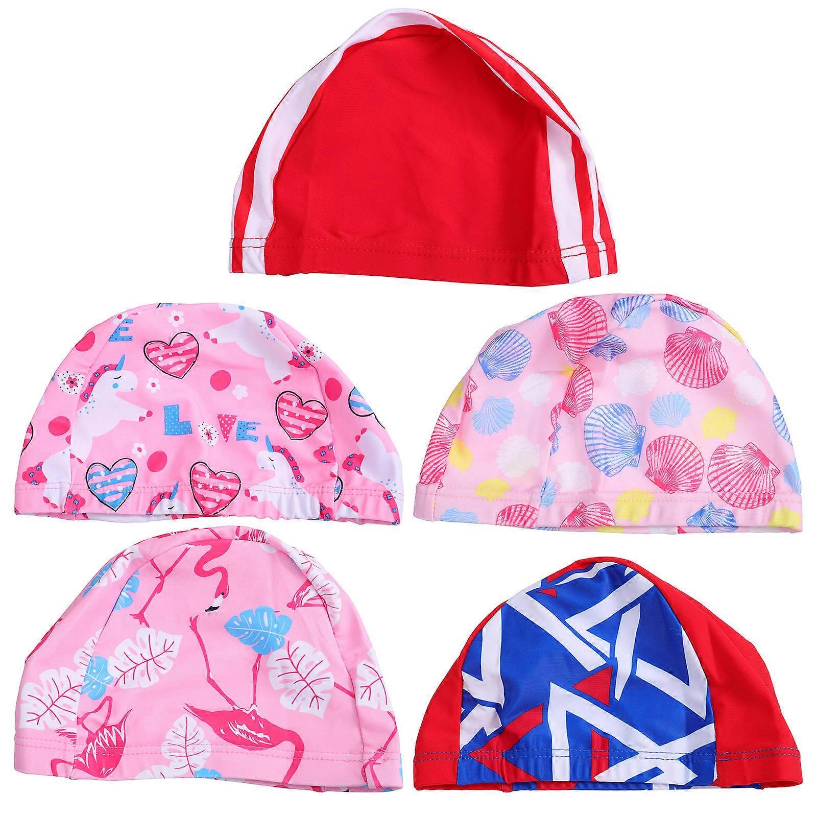 Kinder-Badekappen, wasserdicht, 5er-Set