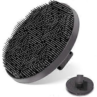 Lot de 2 brosses de bain en silicone, brosses exfoliantes douces pour le corps, massage nettoyant en profondeur, pour tous types de peau, noires, 14 x 16,5 cm