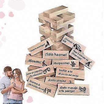 Holzstapelspiel für Paare – Ideen für einen romantischen Abend – Geschenkideen für Erwachsene – 26-27 Teile