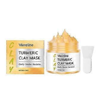 Viareline turmeric brightening mud mask - cleanses pores, hydrates, firms, & moisturizes skin, apply-on face mask for for daily skin care daily care