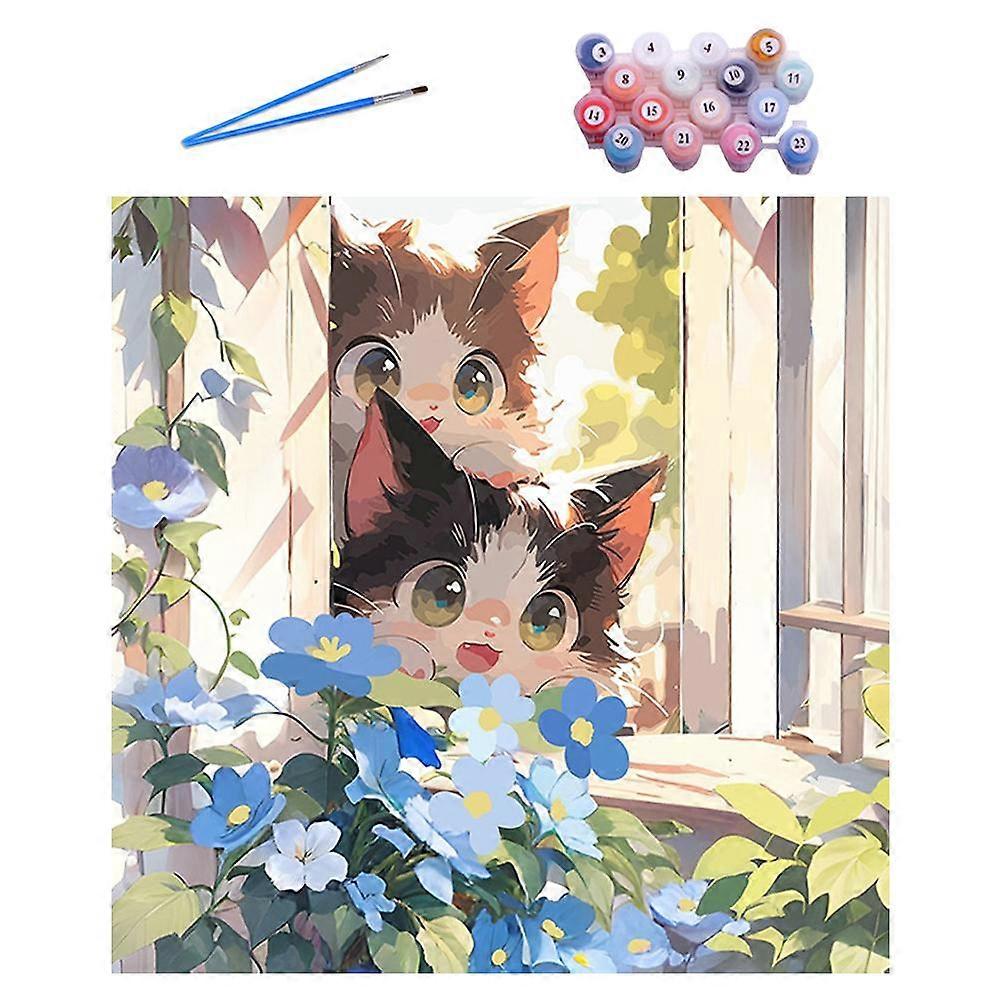 Cat Paint By Number Mini Canvas Beginner Friendly Home Decor