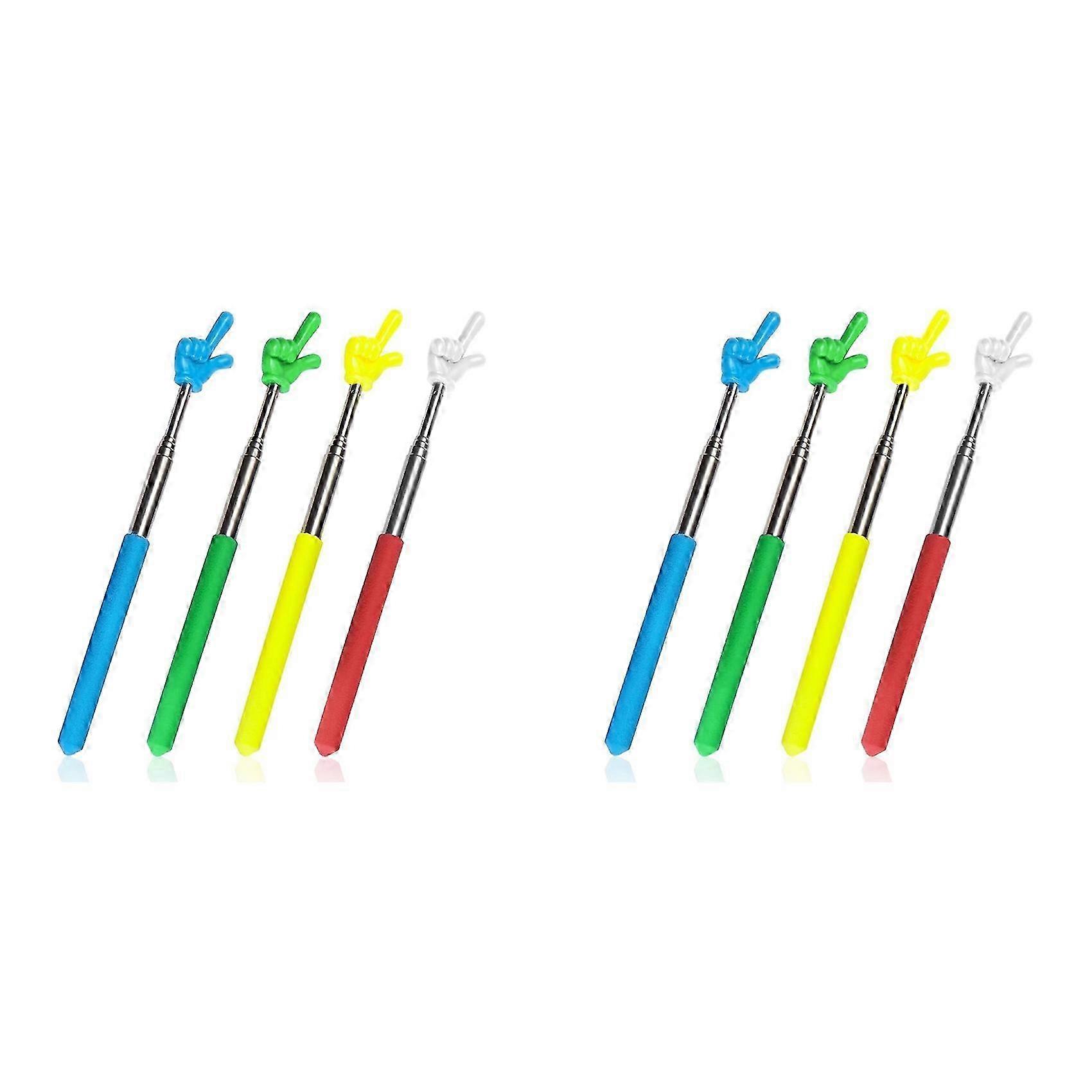 8 Pcs Teacher Pointer Stick Telescoping Hand Pointer Retractable Pointer Finger Reading Aid compatible with Presentation Whiteboard