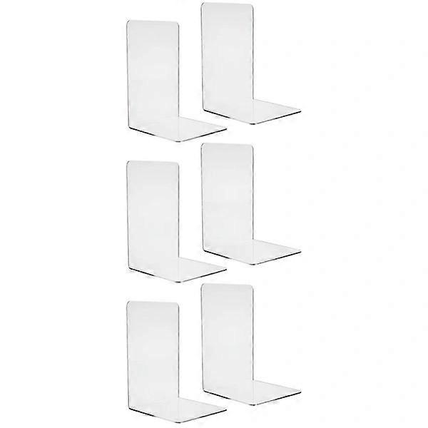 Plexiglass bookends - 6 pcs Transparent