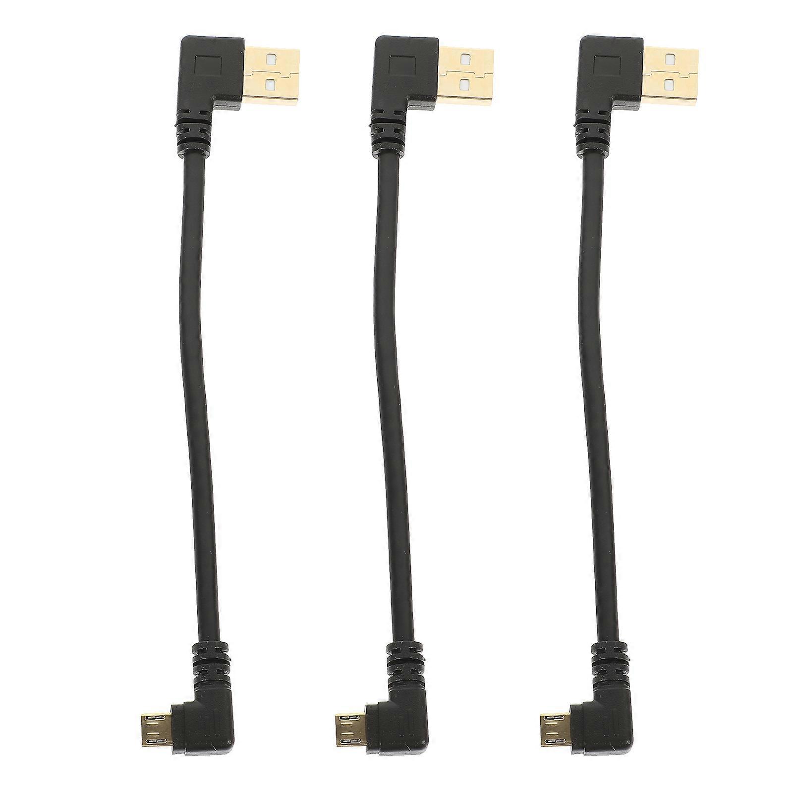 3pcs Right Angle Micro USB Cable Micro USB Charging Cable For Data Transfer